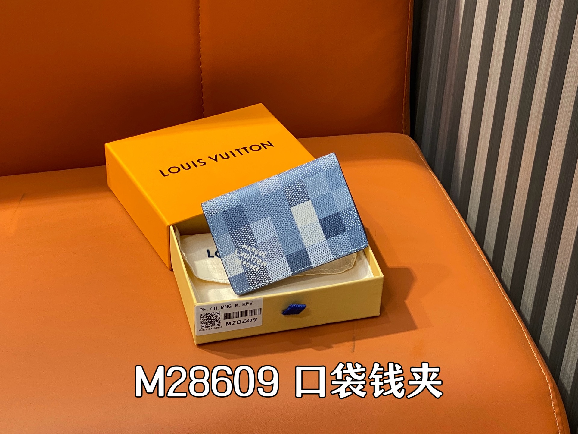 [Louis Vuitton] LV 루이비통 다모플라주 모자이크 포켓 오거나이저 (블루) 지갑