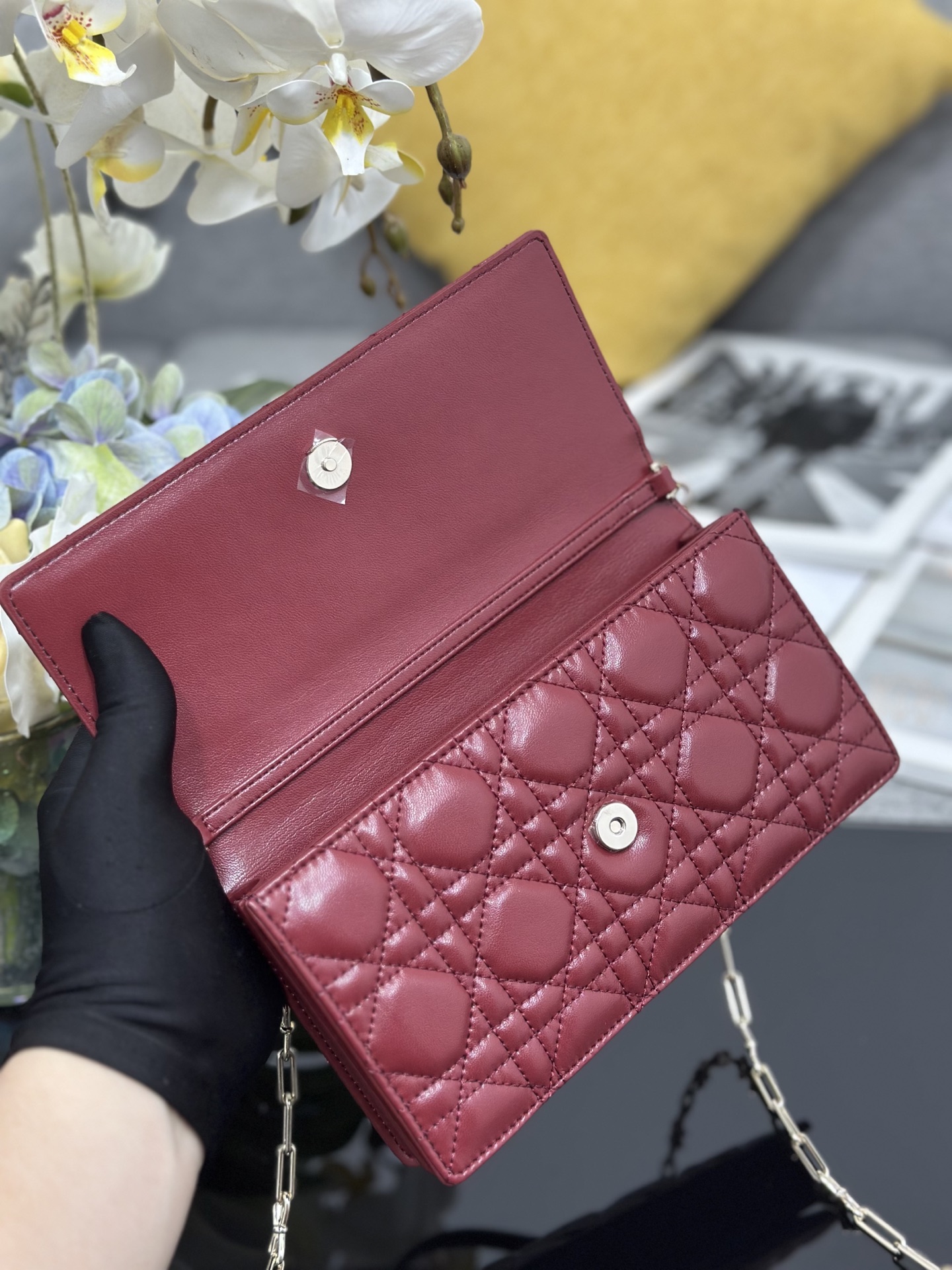 [Dior] 디올 미스 디올(Miss Dior) 보우 램스킨 탑핸들 체인 파우치 (WOC) 가방 복제