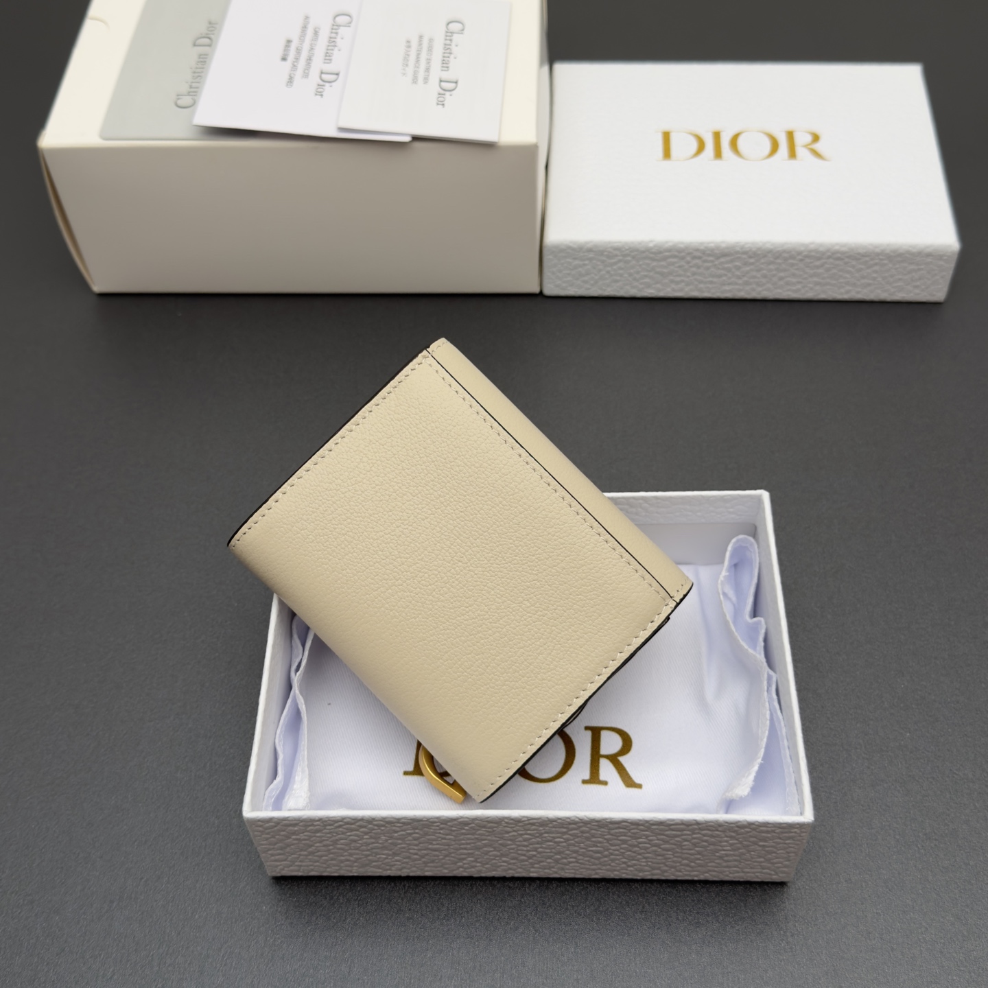 [Dior] 디올 Lotus 로터스 새들 고스트 그레인드 미니 지갑