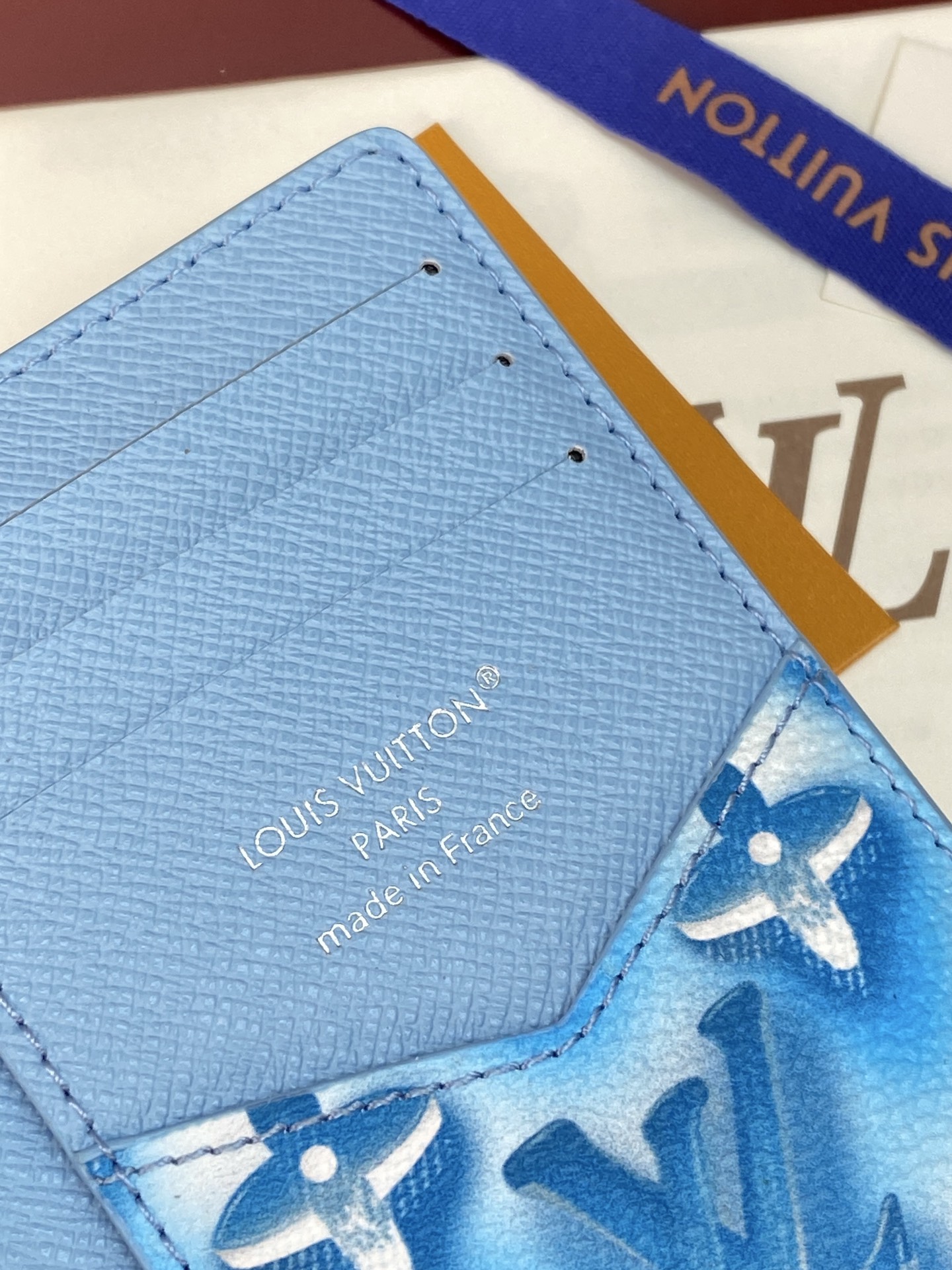 [Louis Vuitton] LV 루이비통 모노그램 포켓 오거나이저 카드 지갑 (코튼 블루)