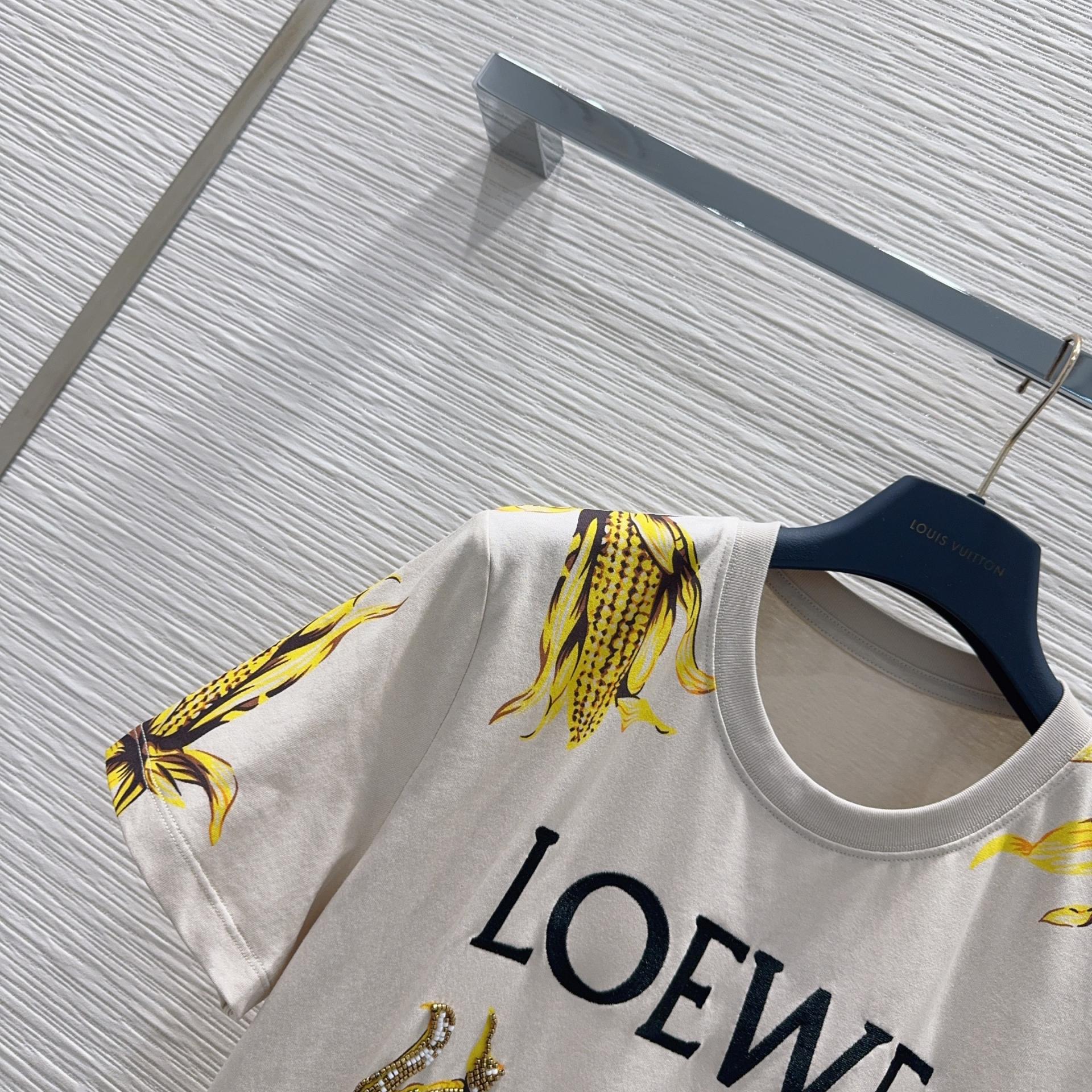 Loewe 로에베 26SS 프린팅 비즈 반팔 티셔츠 의류