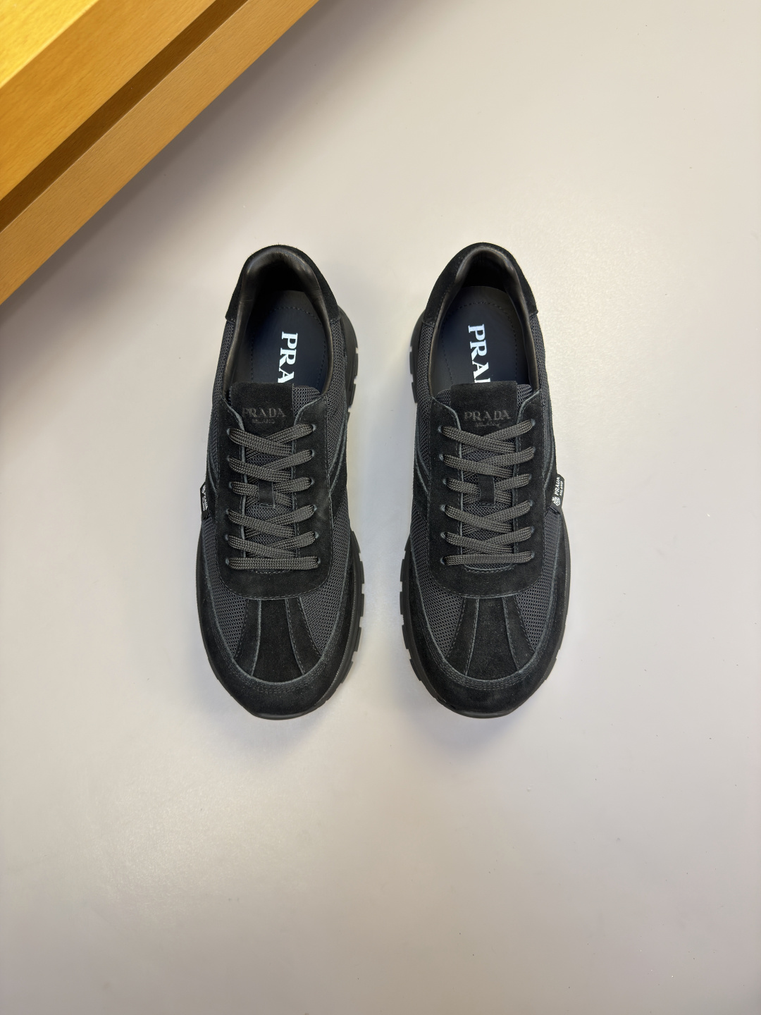 [Prada] 프라다 프리미엄 스웨이드 & 캔버스 콤비 스니커즈 신발