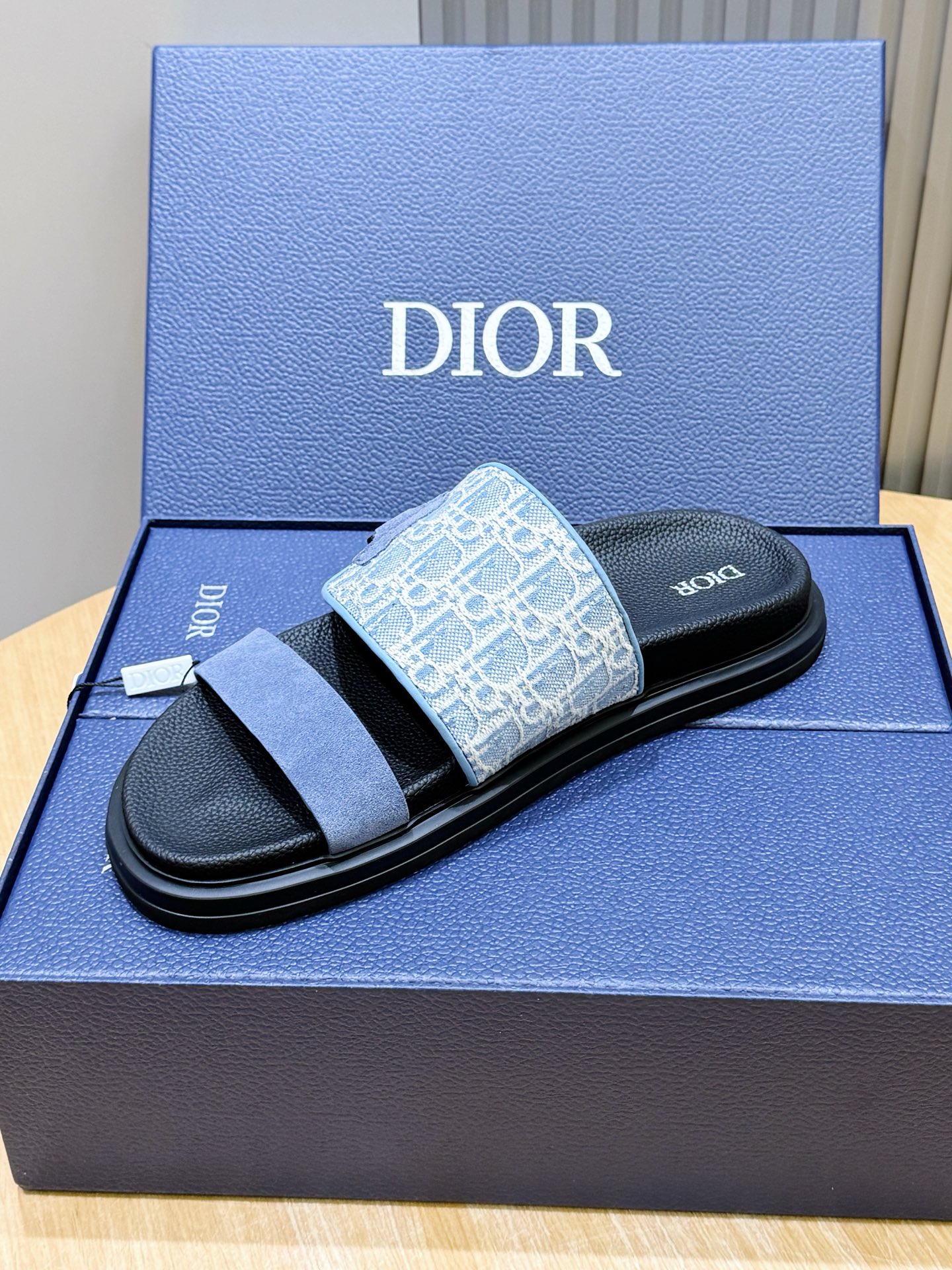 Dior 디올 Aqua 남성 슬라이드 샌들 슬리퍼 신발