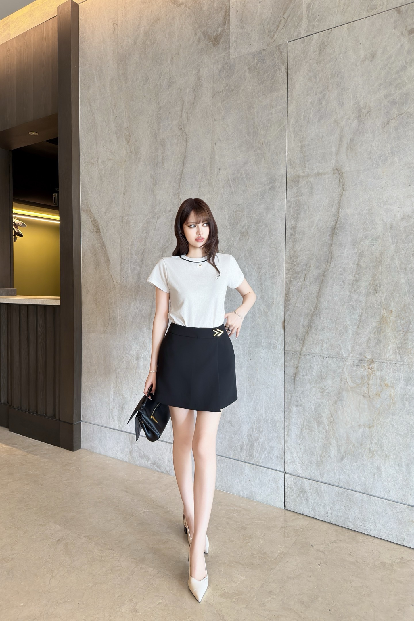 Valentino 발렌티노 하이엔드 수입 원단 미니 스커트 치마 의류