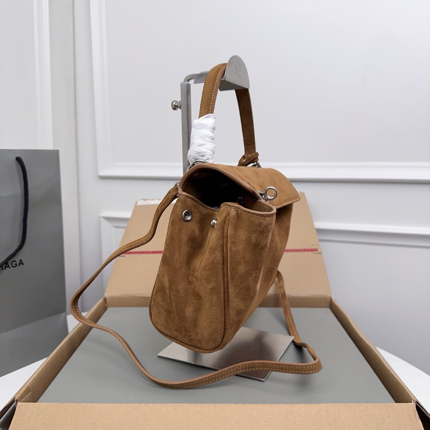 BALENCIAGA 발렌시아가 Rodeo 로데오 미니 핸드백 (매트 누벅/매스틱 레더) 가방