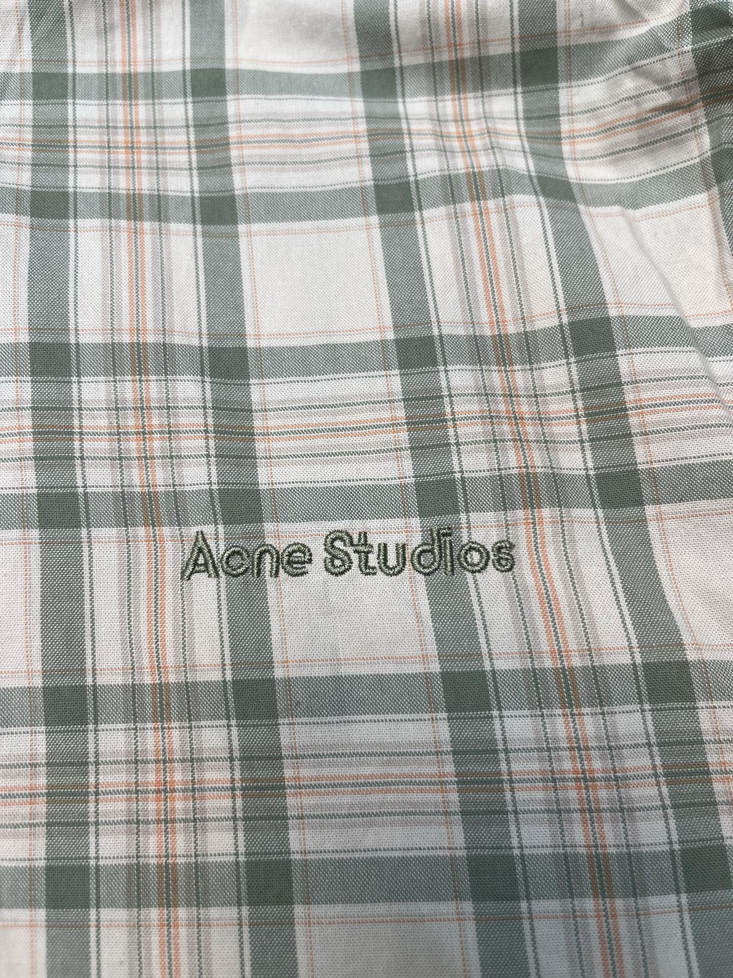 아크네(Acne studios) 로고 자수 체크 후드 재킷 상의 의류