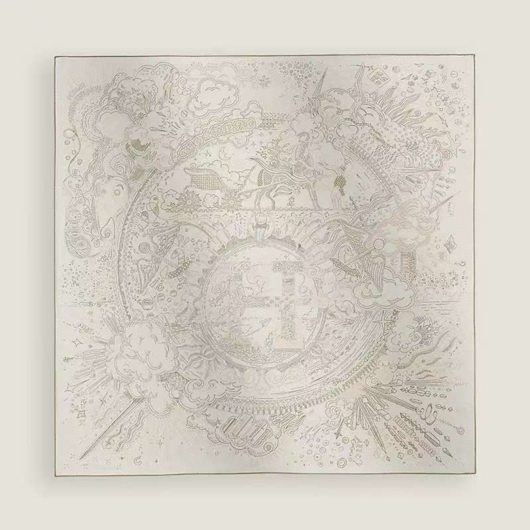 에르메스(HERMES) 온 더 라인 실크 목도리 스카프