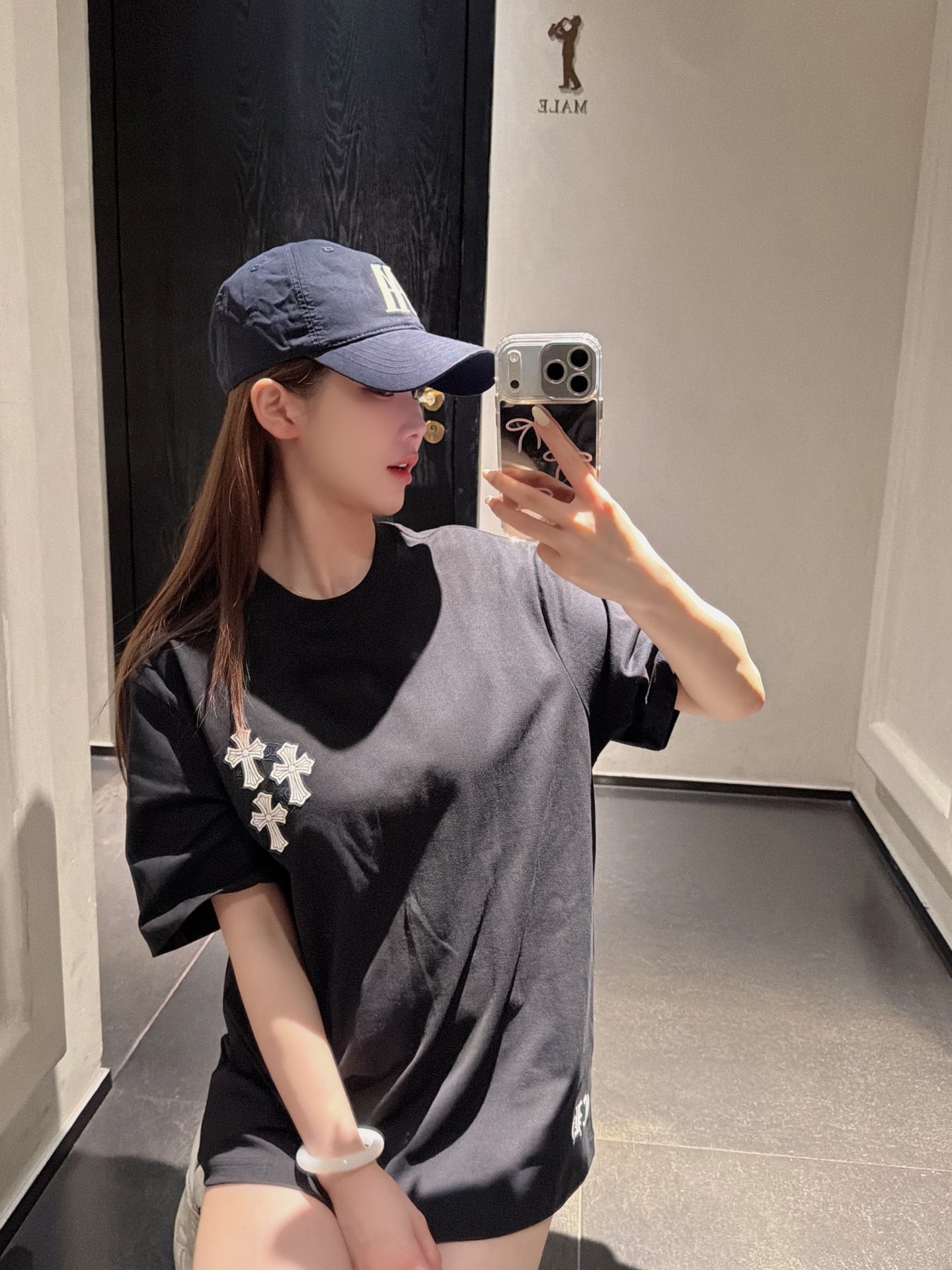 크롬하츠(CHROME HEARTS) 트리플 크로스 로고 반팔 티셔츠 상의 의류