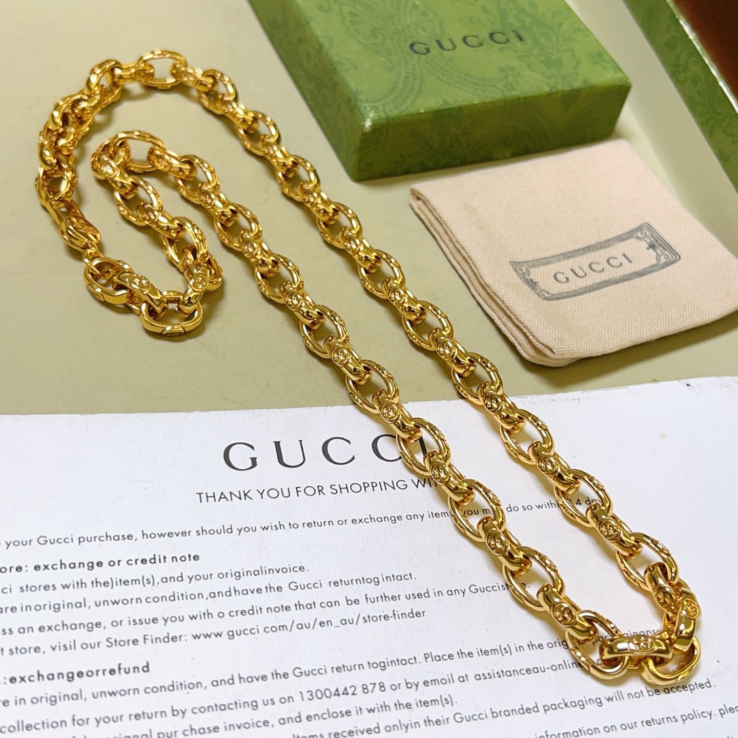 구찌(GUCCI) 더블 G 볼드 체인 목걸이 악세사리