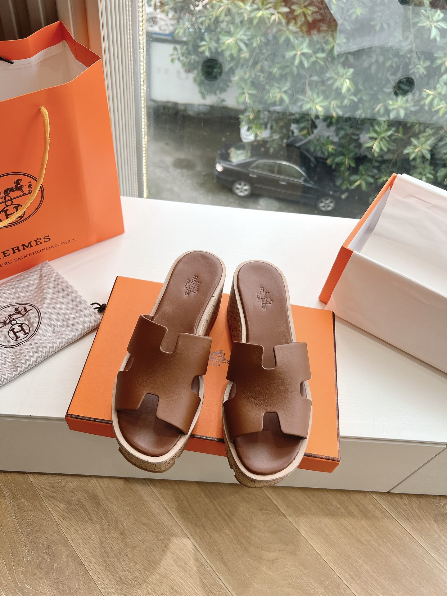 에르메스(HERMES) 웨지힐 슬리퍼 신발