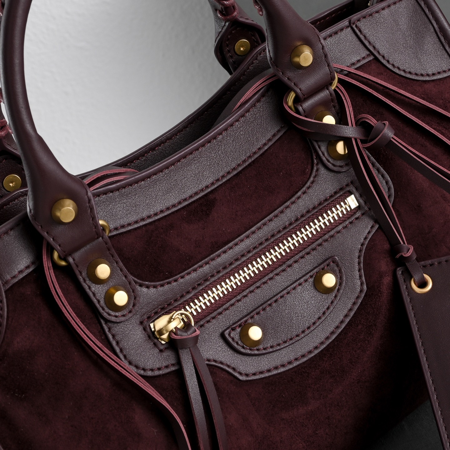 BALENCIAGA 발렌시아가 Le City 르 시티 스웨이드 컴비네이션 카프스킨 모터사이클 백 가방