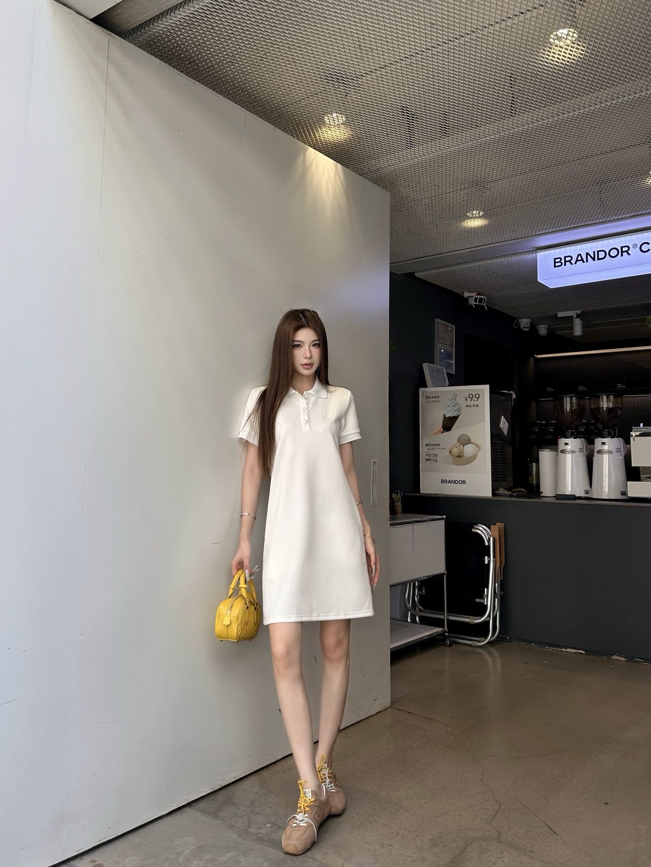 Dior CD 디올 레트로 스포츠 폴로 반팔 원피스 의류