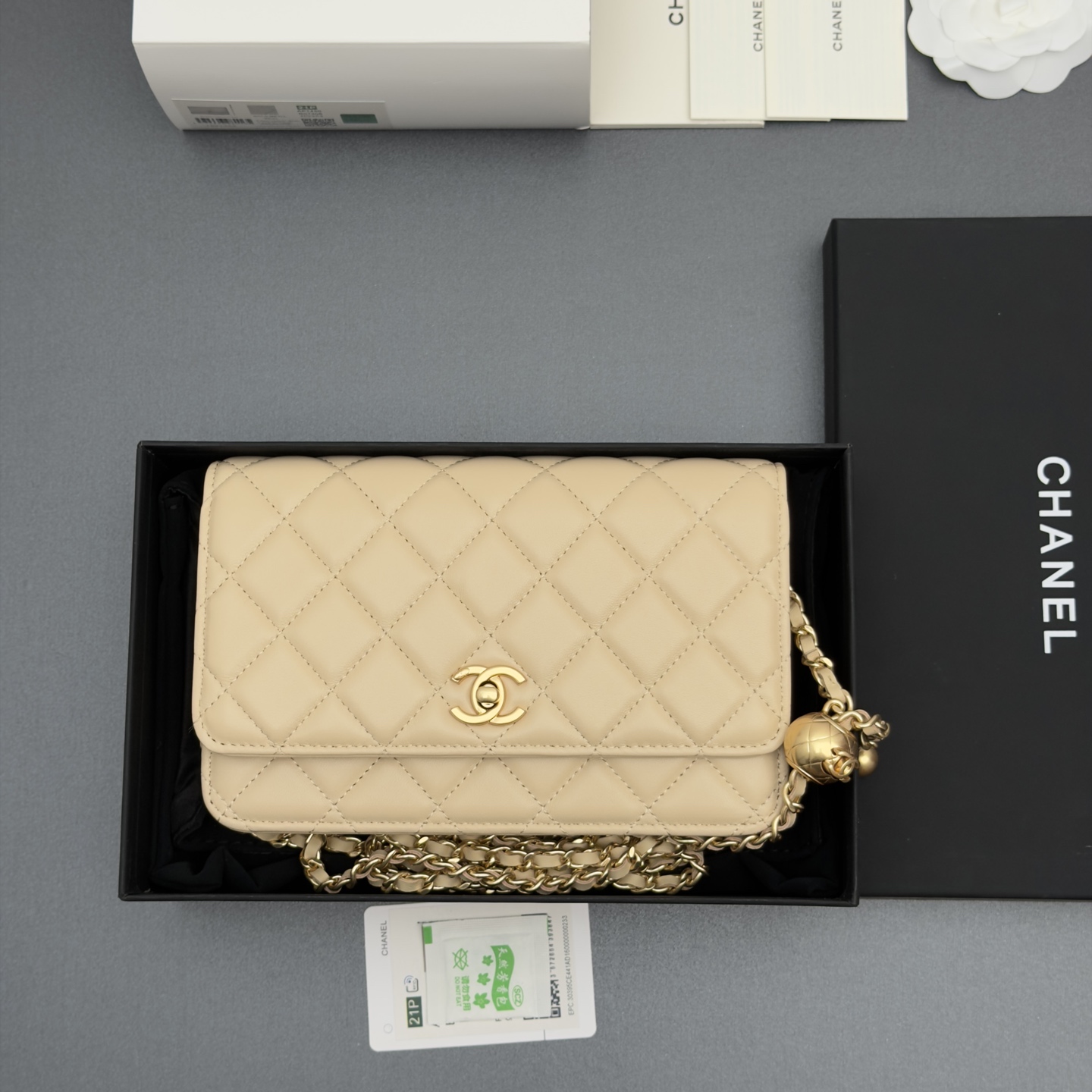 [Chanel] 샤넬 이탈리안 램스킨 클래식 체인 파우치/클러치 가방