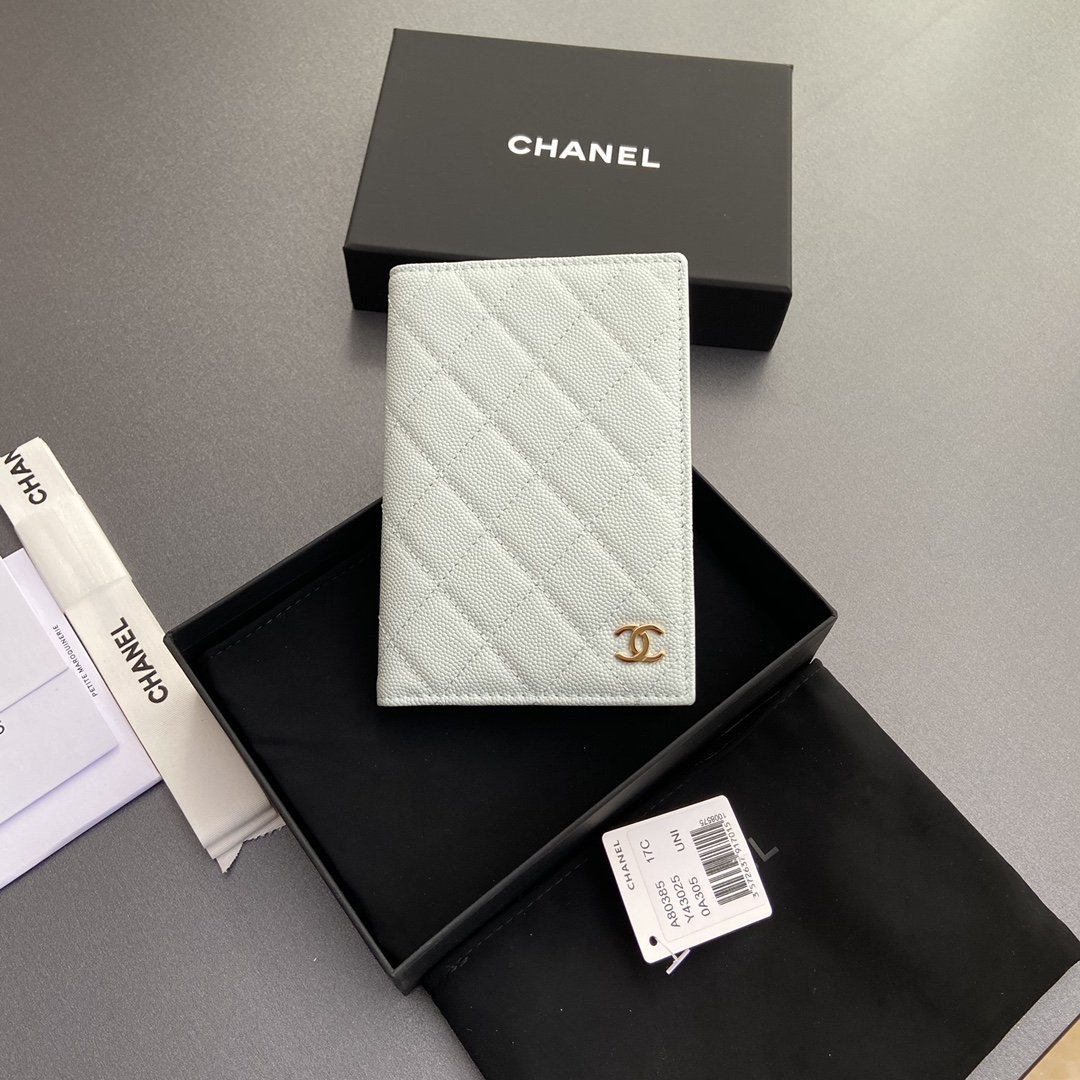 [Chanel] 샤넬 램스킨 퀼팅 패스포트 홀더/여권 지갑