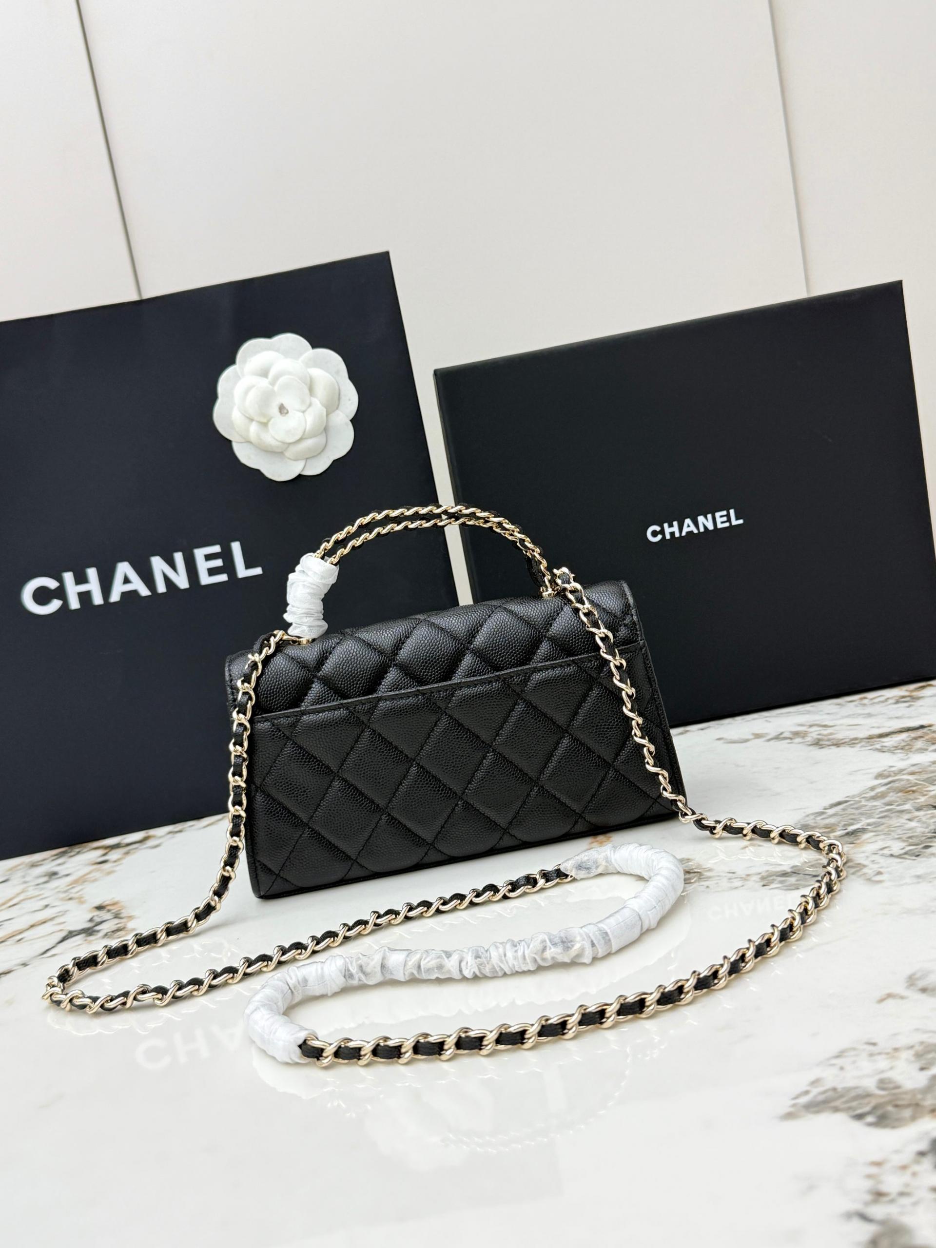 Chanel 25S 샤넬 캐비어 카우레더 Kelly 핸들백 가방