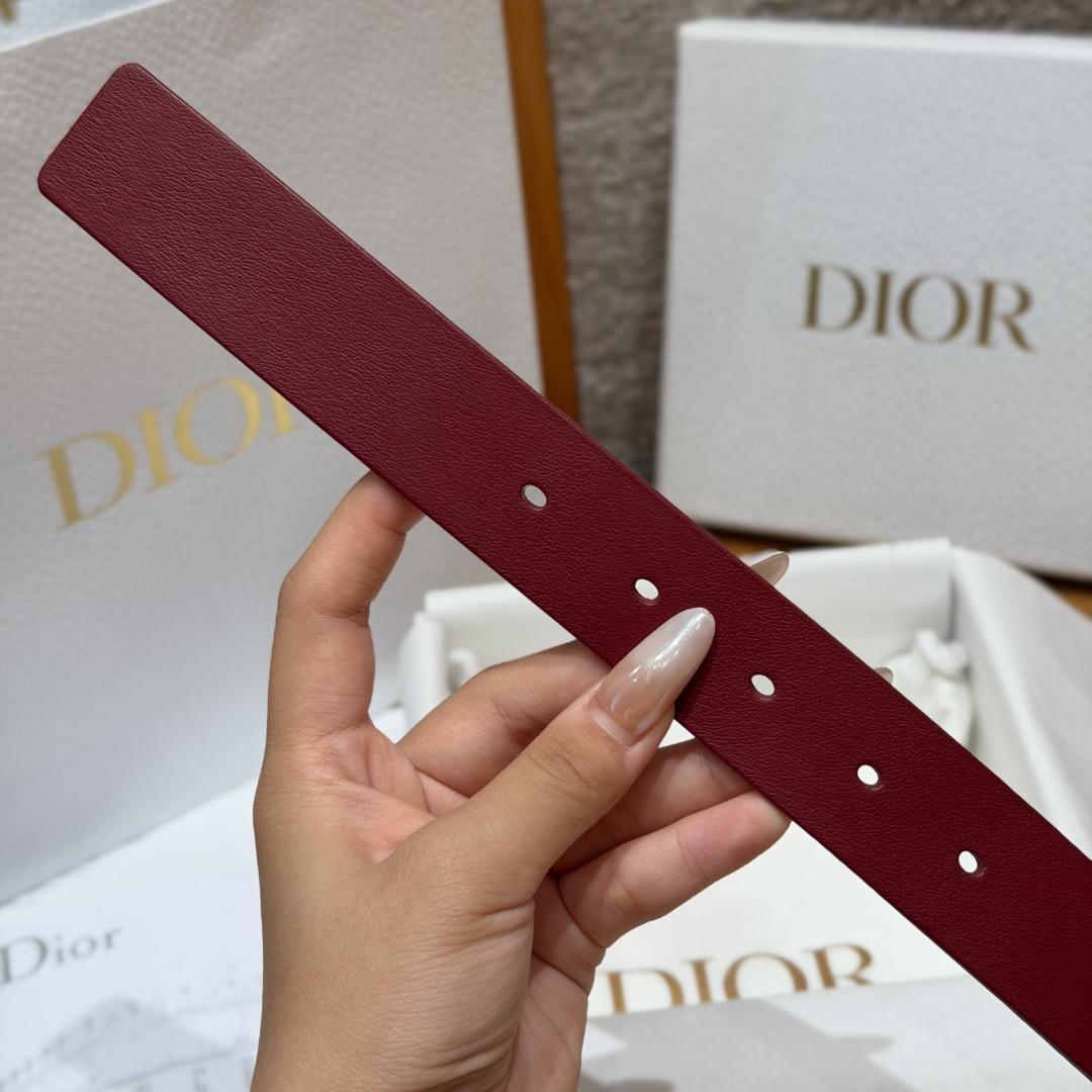 디올(DIOR) 리버서블 카프스킨 앤티크 핀 버클 벨트