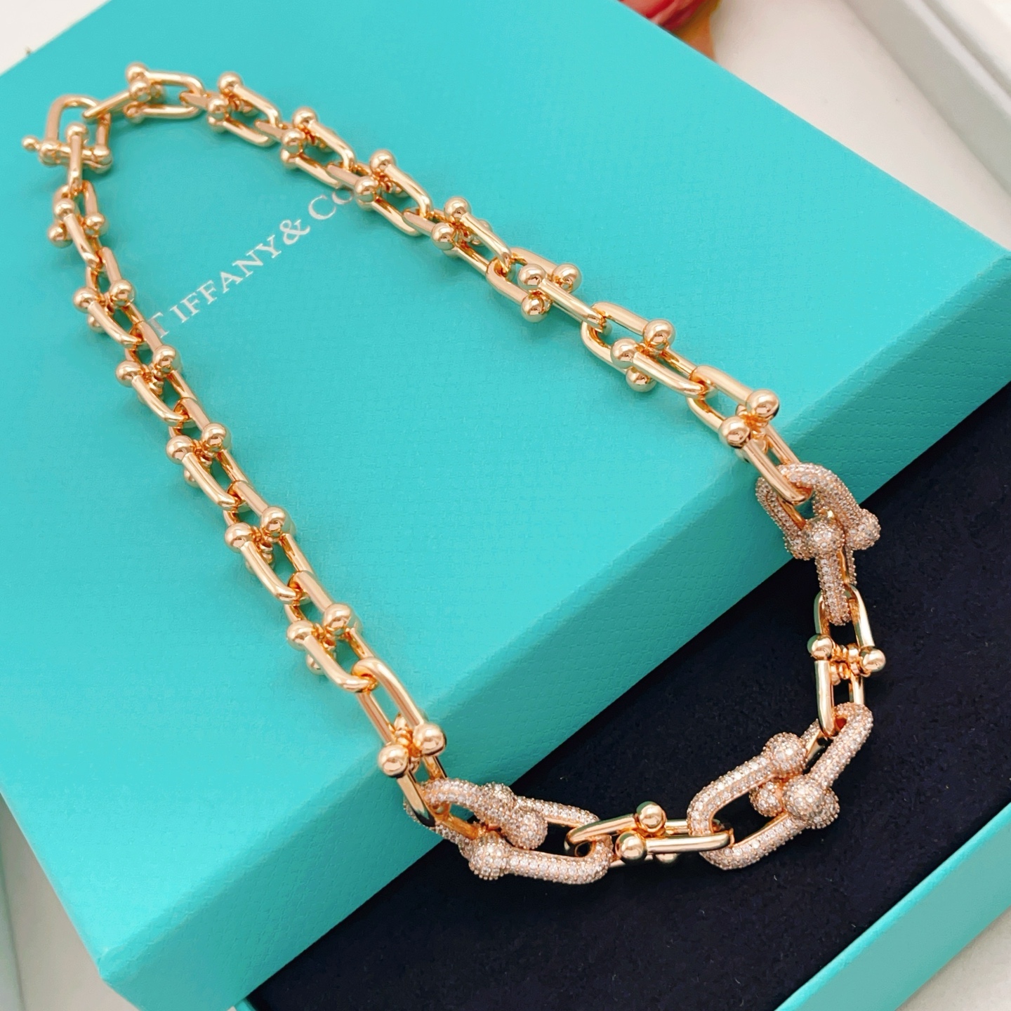 티파니(TIFFANY & CO.) 실버 큐빅 말굽 목걸이 악세사리