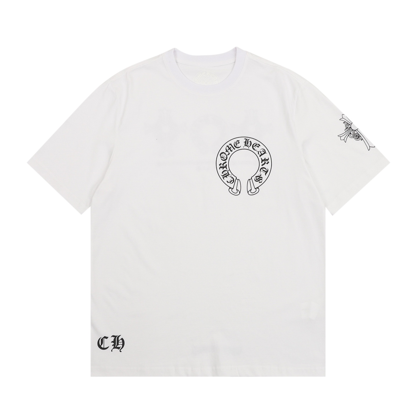 크롬하츠(CHROME HEARTS) 텅 그래픽 프린트 반팔 티셔츠 상의 의류 복제