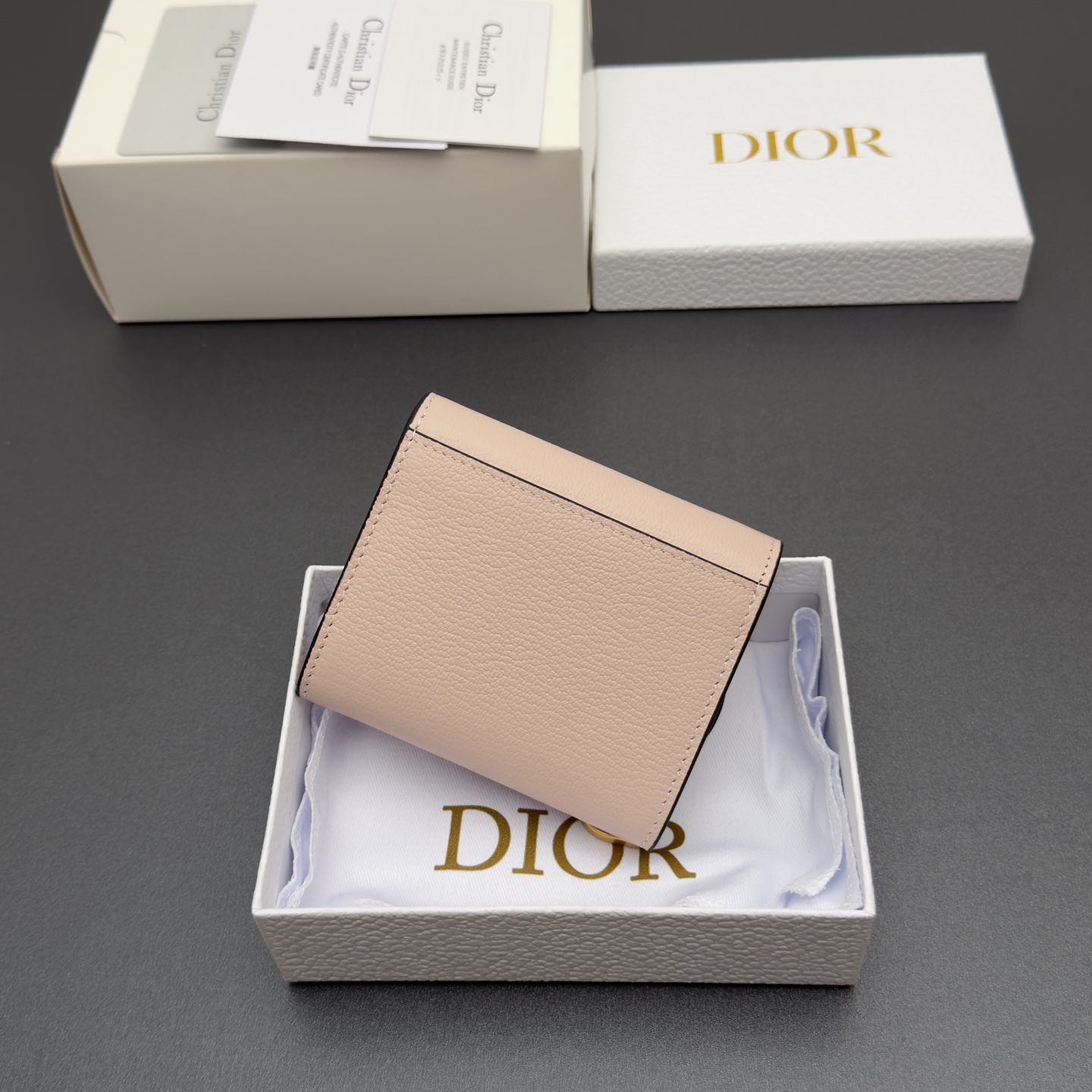 [Dior] 디올 Lotus 로터스 새들 고스트 그레인드 미니 지갑