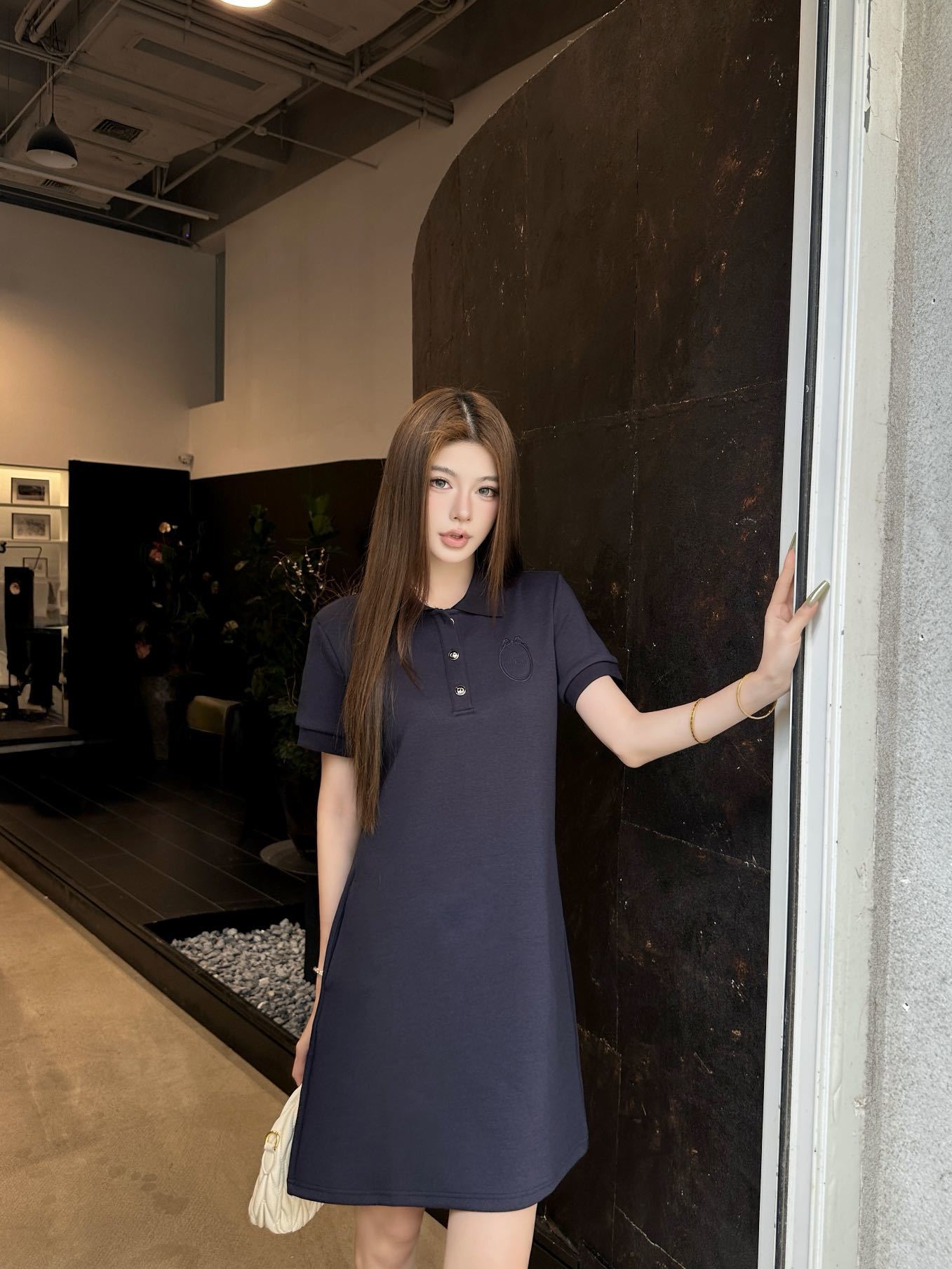 Dior CD 디올 레트로 스포츠 폴로 반팔 원피스 의류