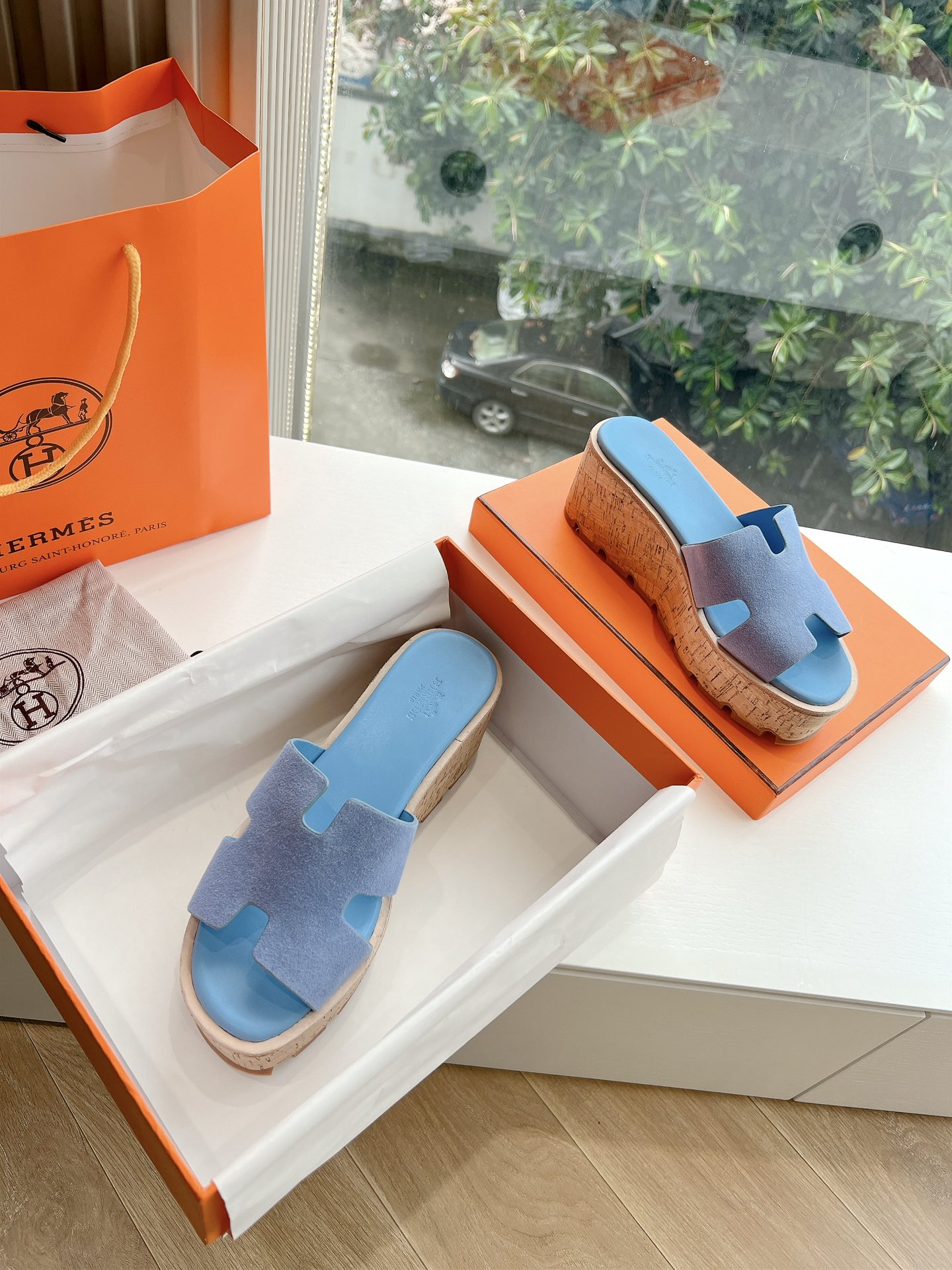 에르메스(HERMES) 웨지힐 슬리퍼 신발