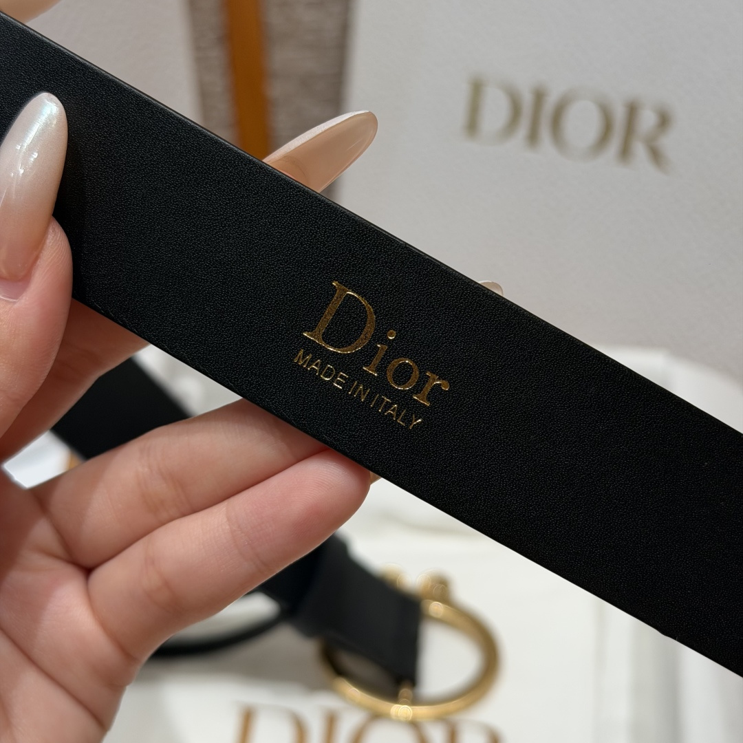 디올(DIOR) 리버서블 카프스킨 앤티크 핀 버클 벨트