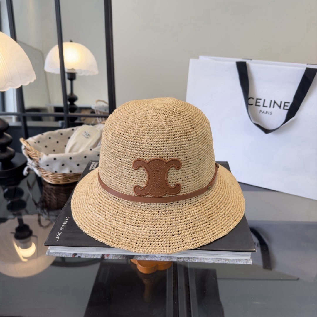 셀린느(CELINE) 라피아 햇 모자