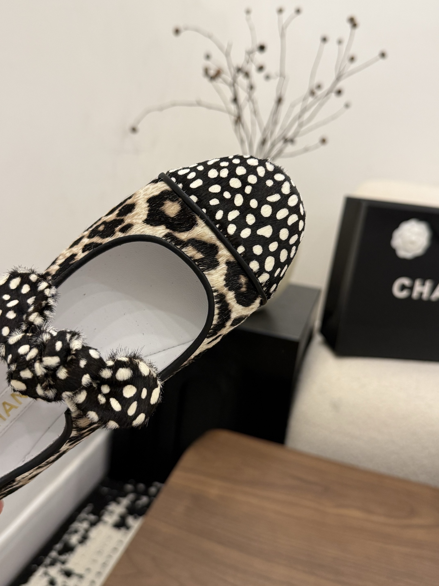 샤넬(CHANEL) 호피 메리제인 플랫슈즈 신발