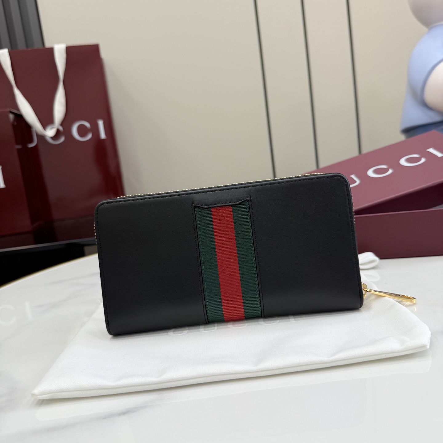 [Gucci] 구찌 Generation 26SS 레더 홀스빗 웹 장지갑