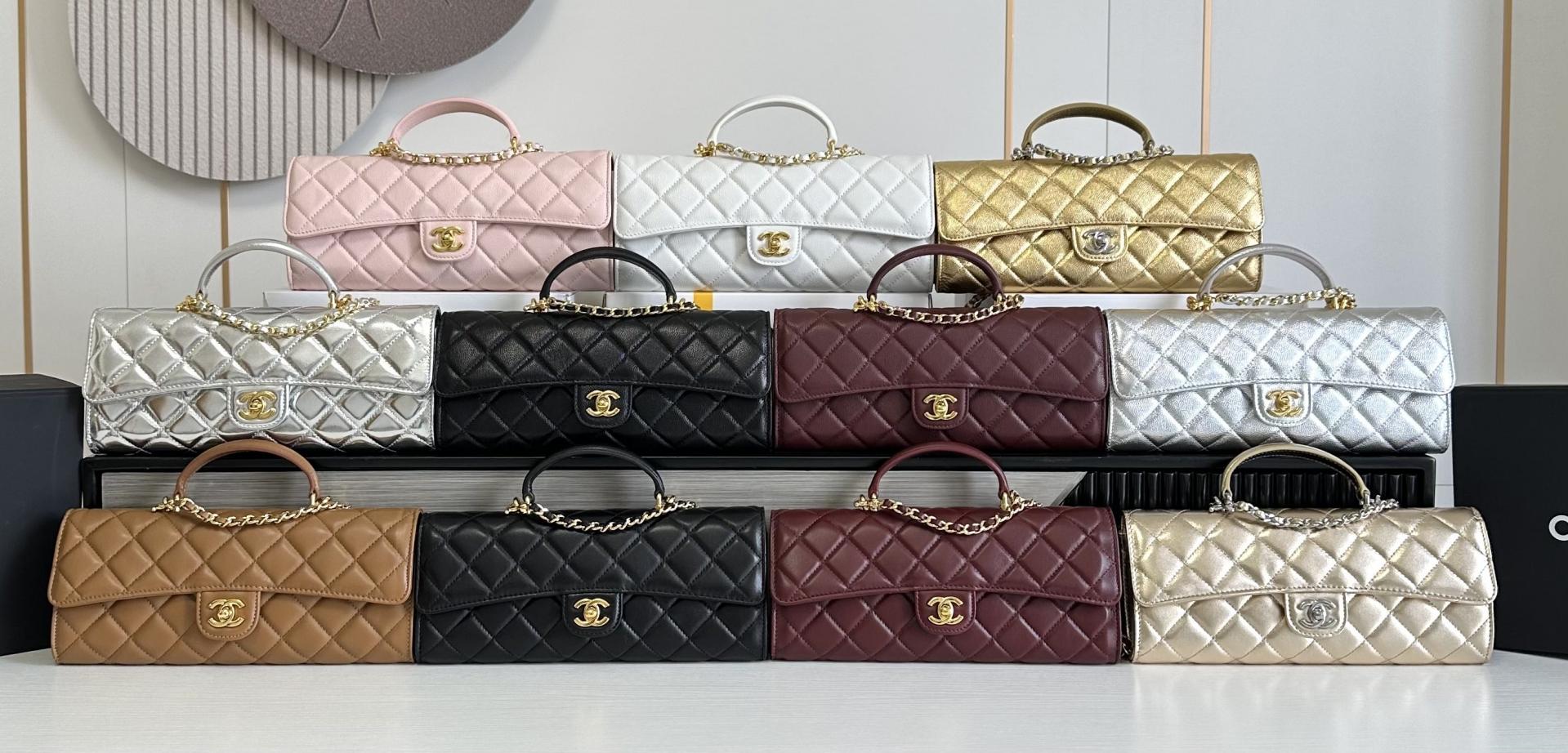 CHANEL 샤넬 26A 시리즈 탑핸들 체인 플랩 백 가방