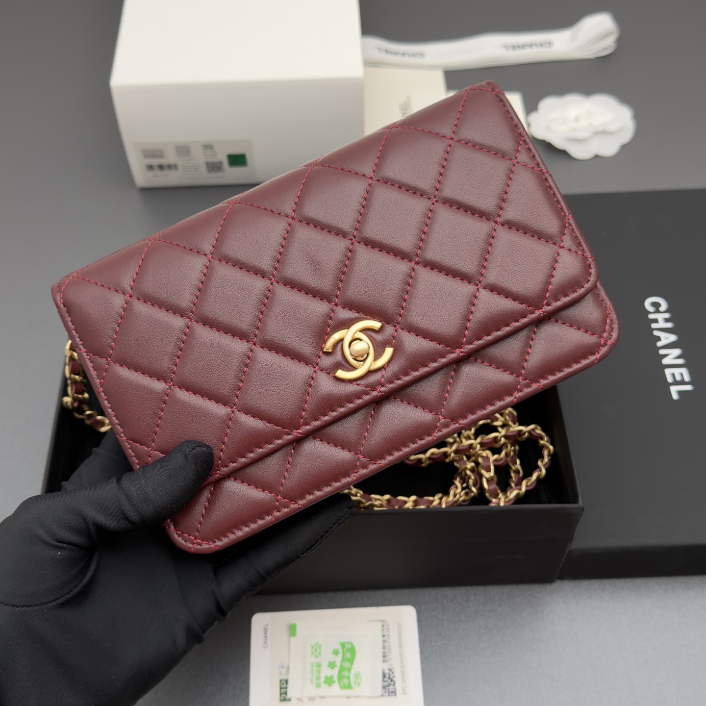 [Chanel] 샤넬 이탈리안 램스킨 클래식 체인 파우치/클러치 가방