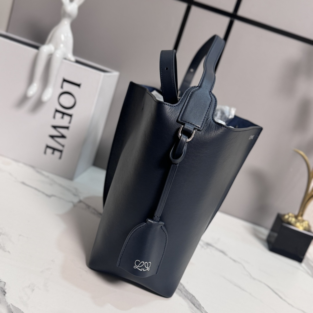 LOEWE 로에베 미디움 스웨이드 & 스무스 콤비네이션 Bilbao 빌바오 트라페즈 버킷 백(652604) 가방