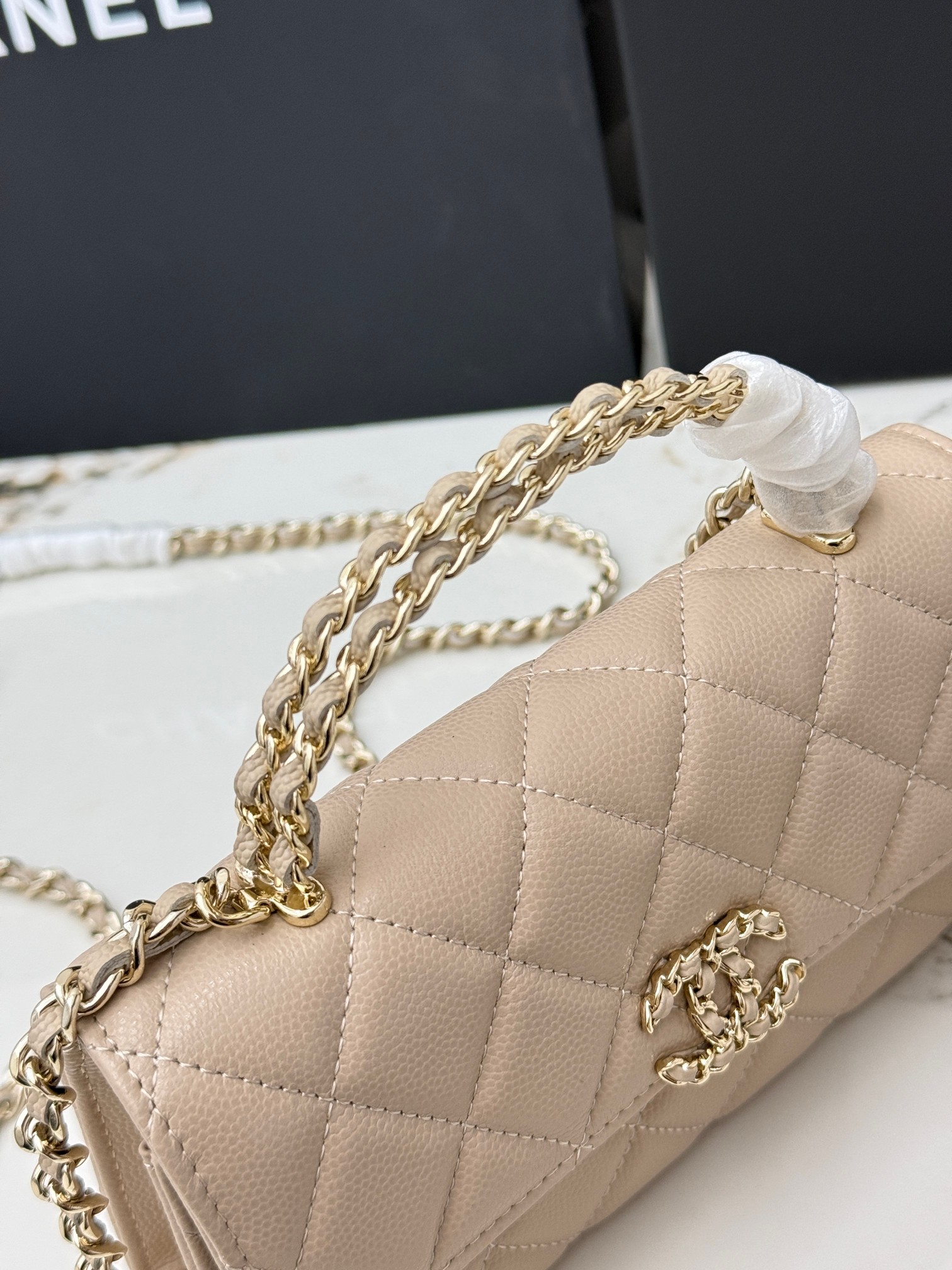 Chanel 25S 샤넬 캐비어 카우레더 Kelly 핸들백 가방