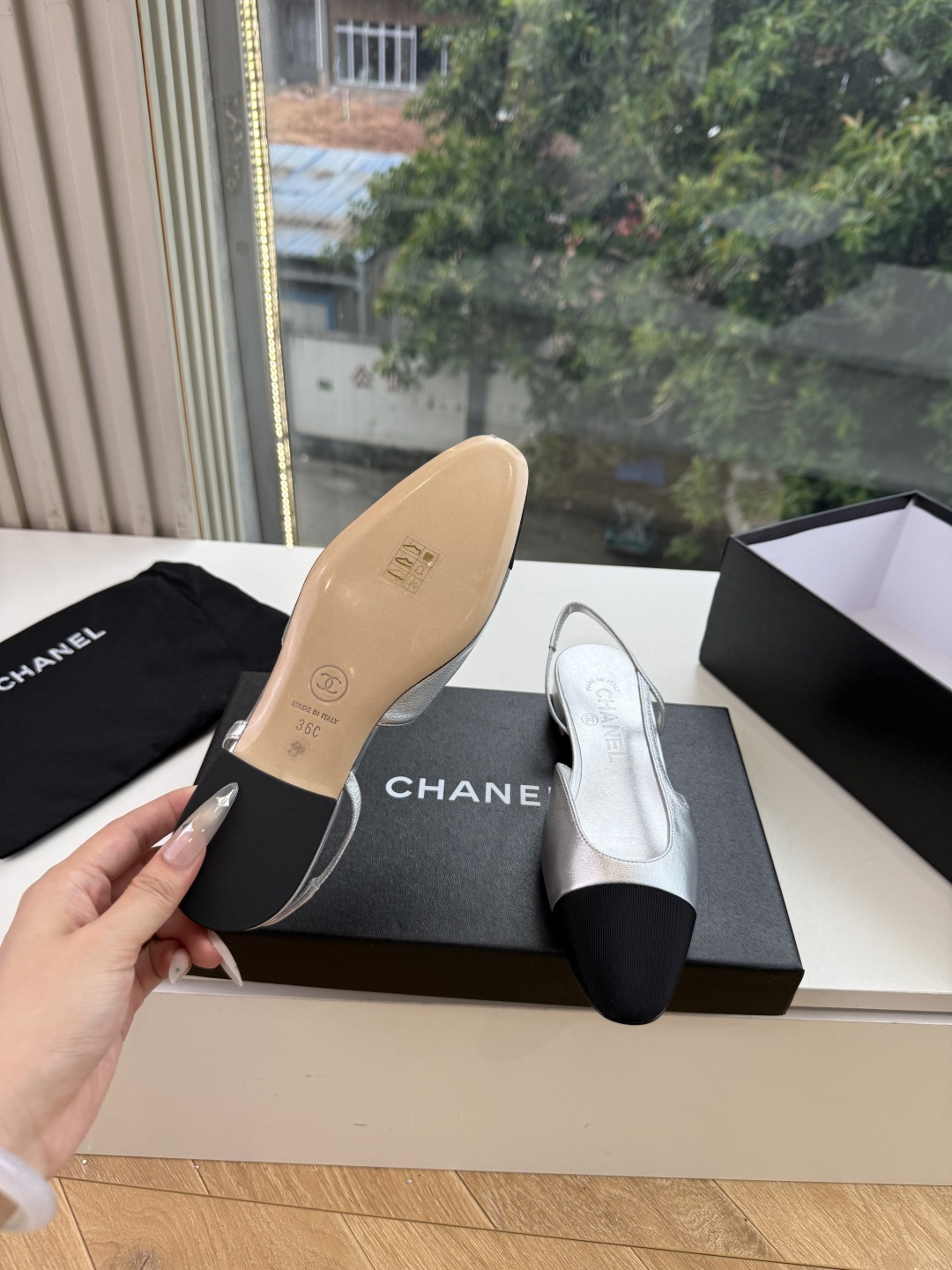 샤넬(CHANEL) 메리제인 슬링백 플랫 신발
