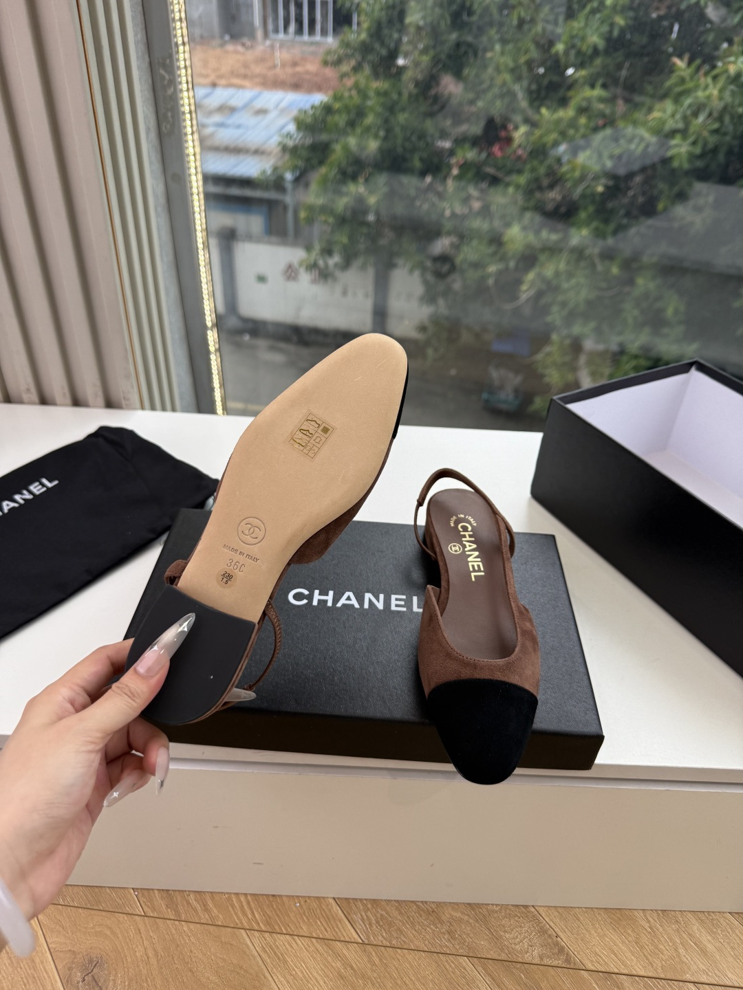샤넬(CHANEL) 메리제인 슬링백 플랫 신발