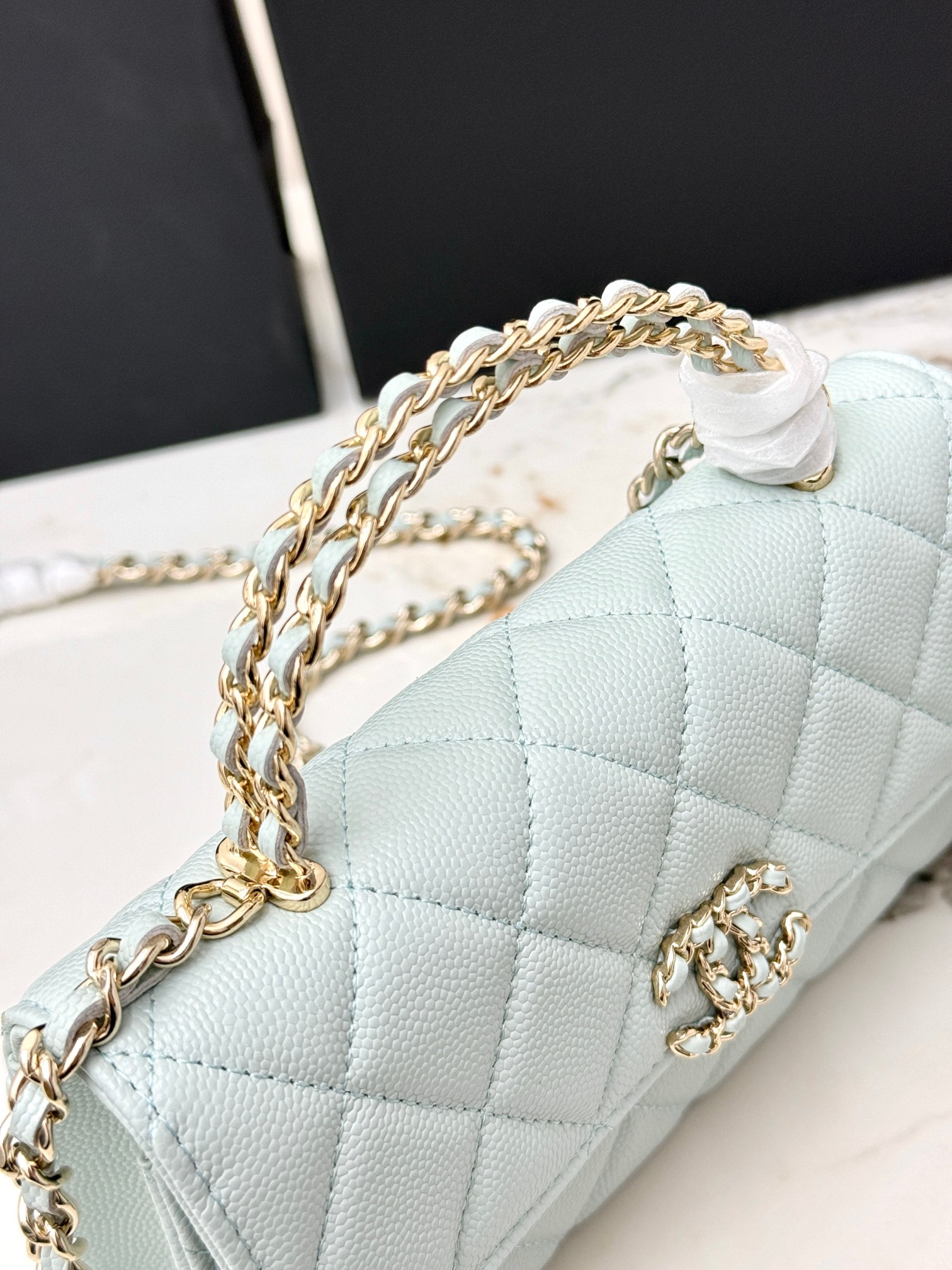 Chanel 25S 샤넬 캐비어 카우레더 Kelly 핸들백 가방