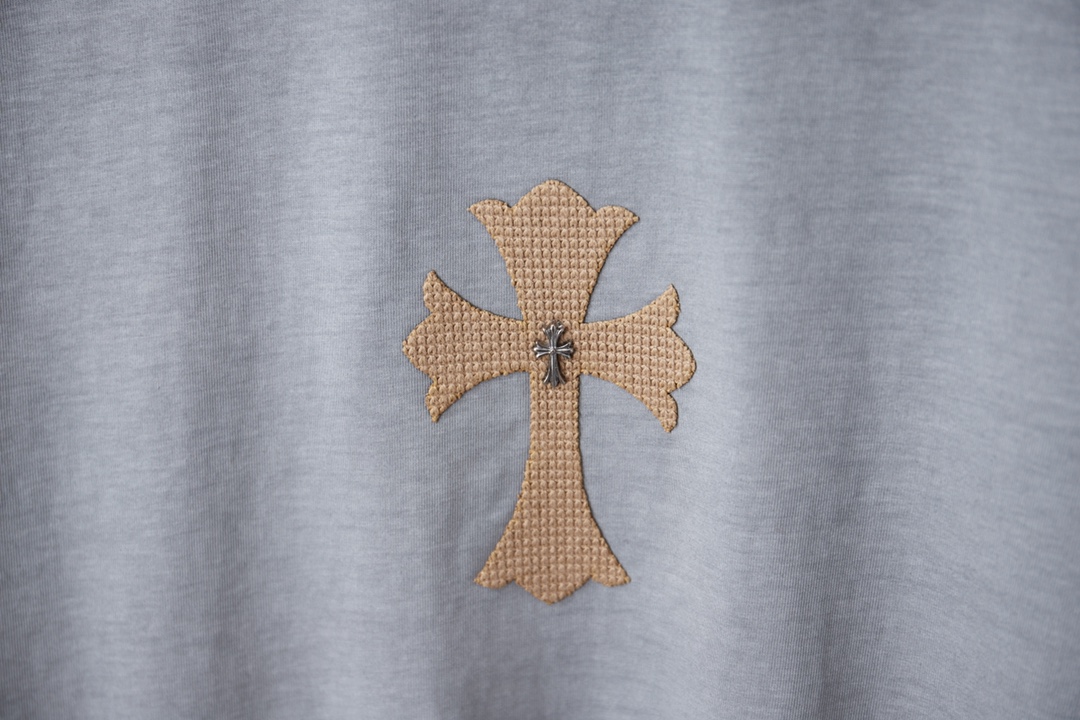 크롬하츠(Chrome Hearts) 데님 크로스 반팔 티셔츠 상의 의류