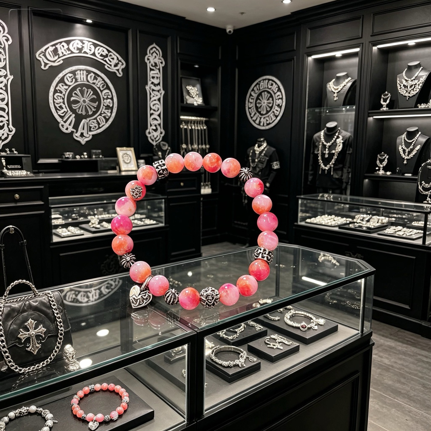 크롬하츠(CHROME HEARTS) 빈티지 크로스 비즈 팔찌 악세사리