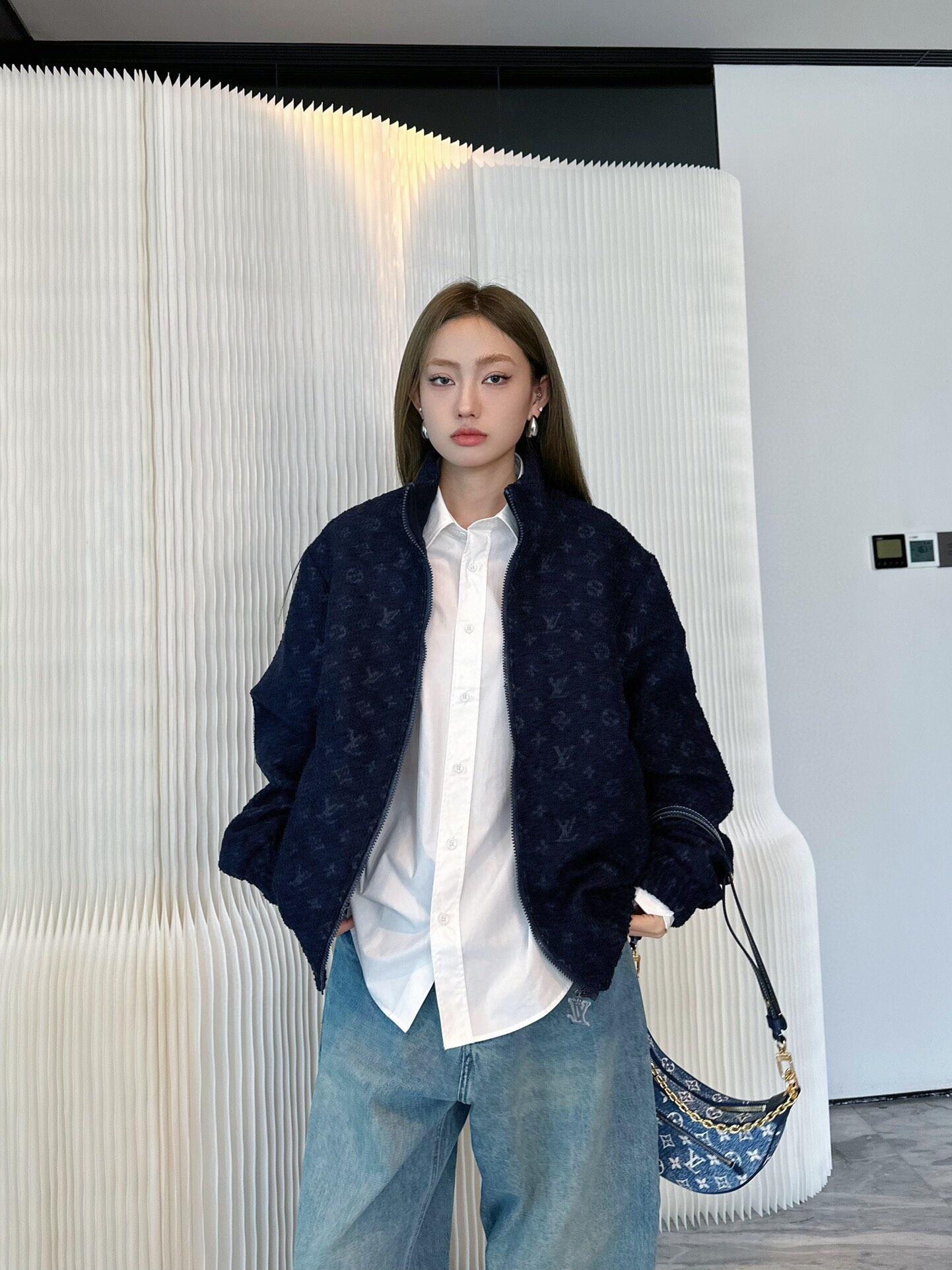 루이비통LV 모노그램 울 부클레 집업 재킷 상의 의류