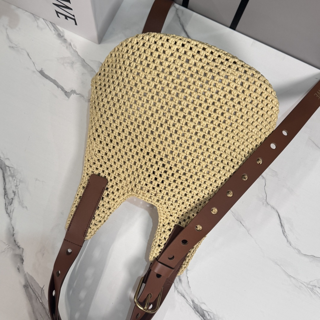 [Loewe] 로에베 Punch Hole Hobo 펀치 홀 호보 라피아 숄더백 가방