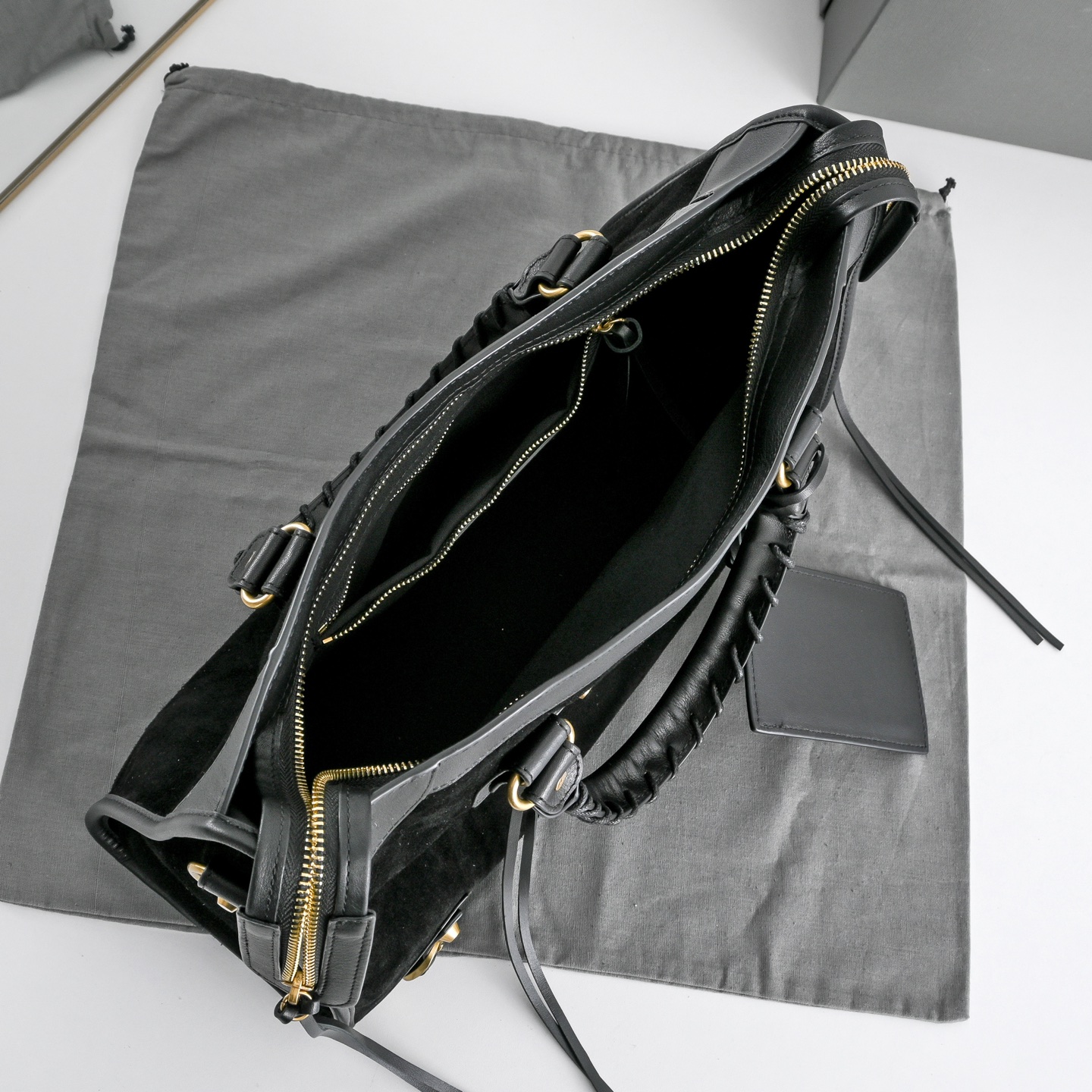 BALENCIAGA 발렌시아가 Le City 르 시티 스웨이드 컴비네이션 카프스킨 모터사이클 백 가방