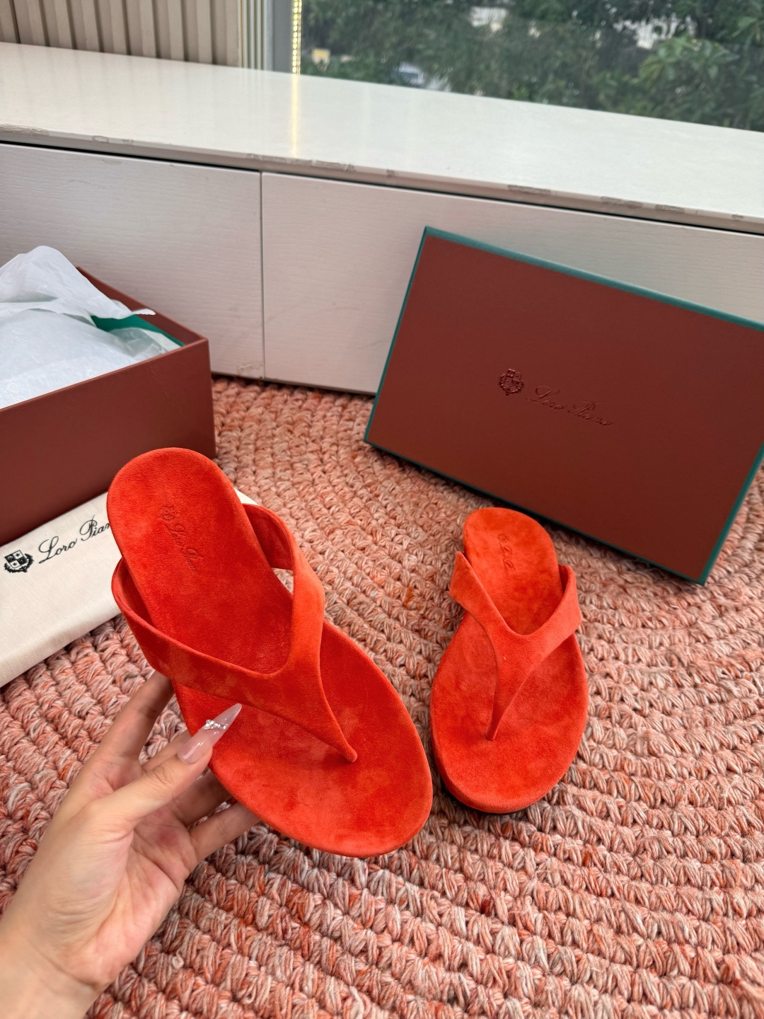 로로피아나(LORO PIANA) 잉글리시 플립플랍 쪼리 신발