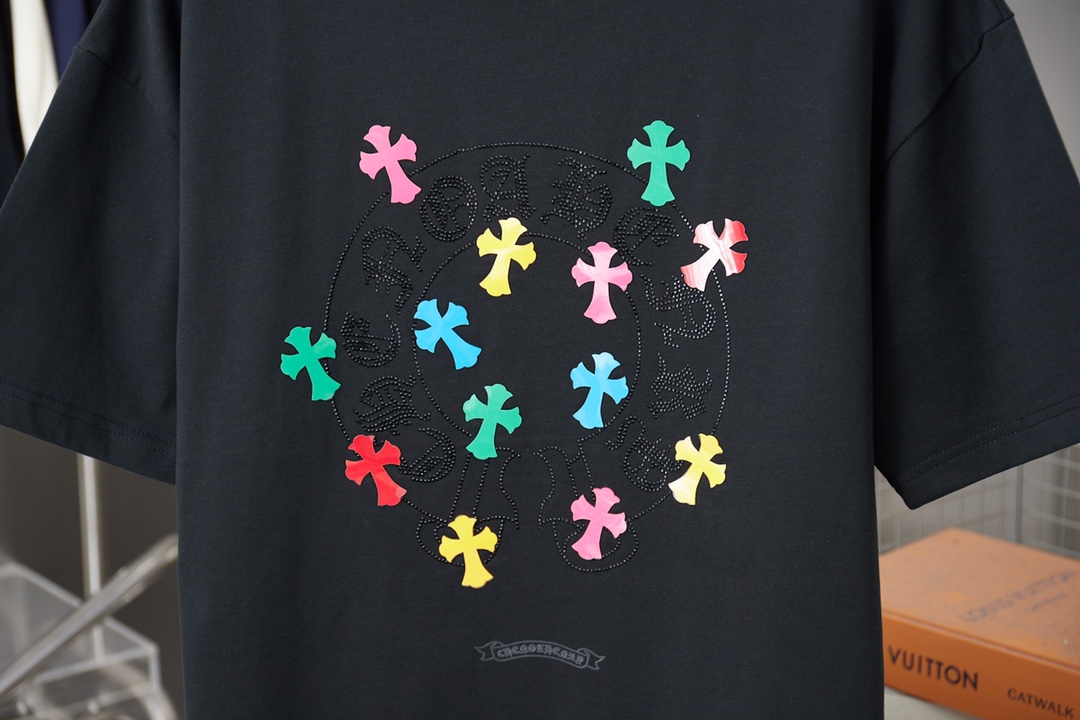 크롬하츠(Chrome Hearts) 실리콘 크로스 반팔 티셔츠 상의 의류