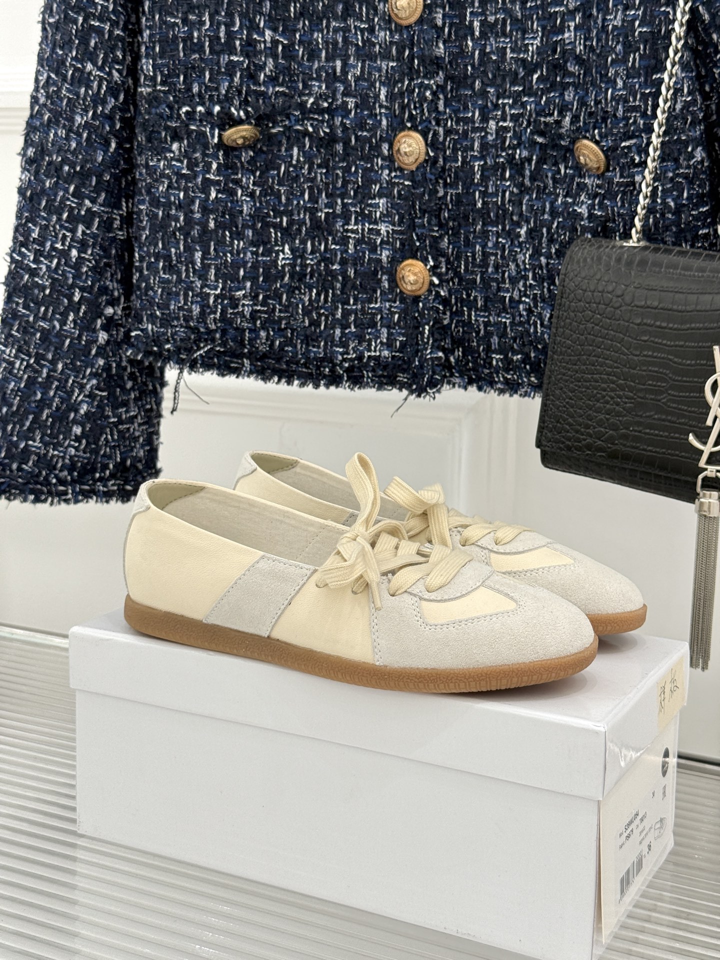 메종 마르지엘라(Maison Margiela) 스웨이드 배색 독일군 스니커즈 신발