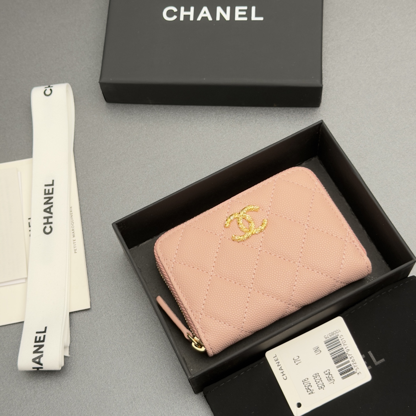 [Chanel] 샤넬 26SS 캐비어 멀티 젬스톤 미니 지퍼 코인 퍼스 지갑