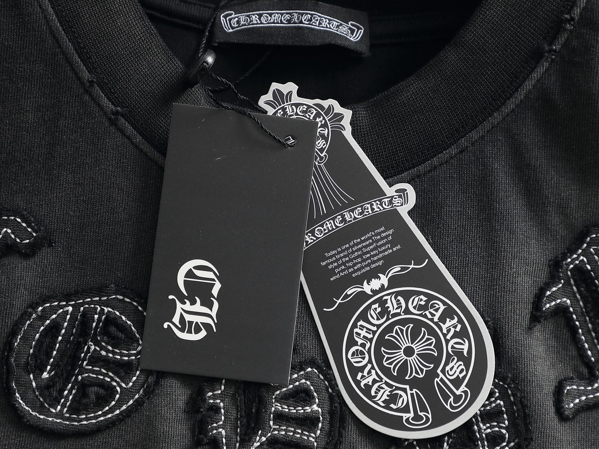 크롬하츠(CHROME HEARTS) 자수 워싱 반팔 티셔츠 상의 의류