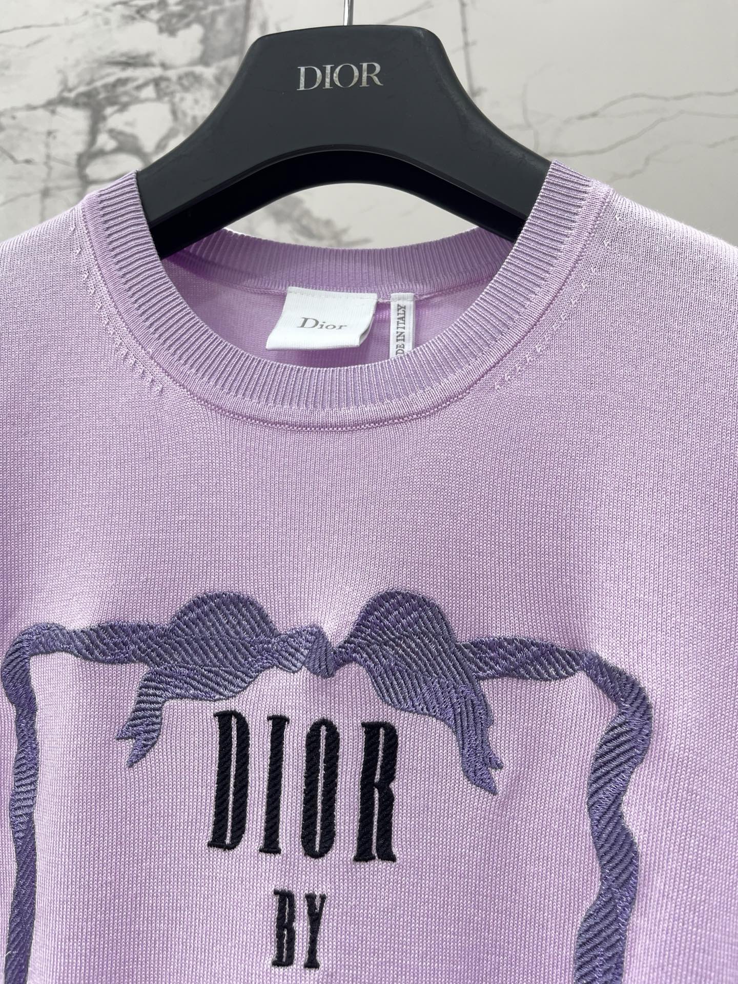 [Dior] 디올 26SS 입체 자수 로고 니트 반팔 티셔츠 의류