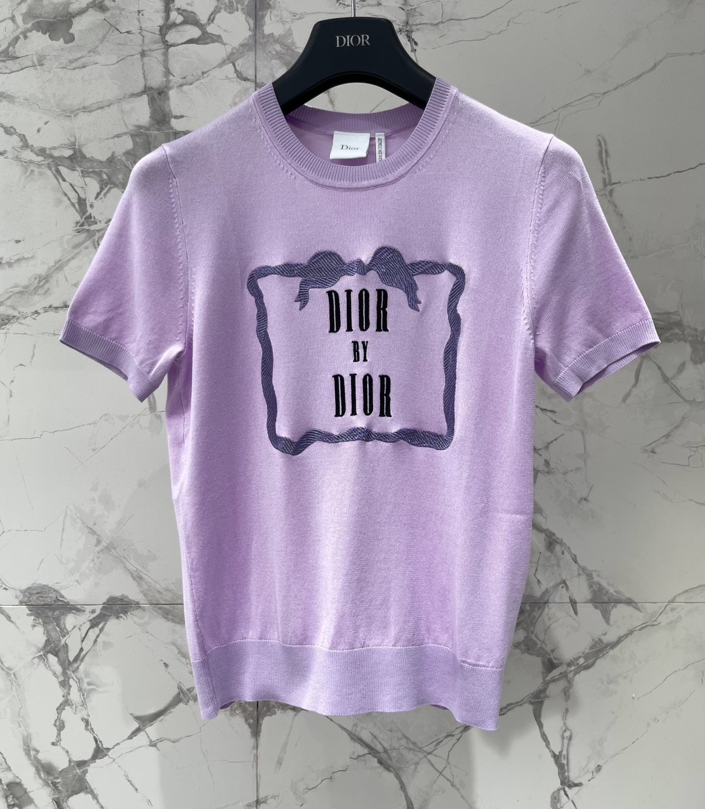 [Dior] 디올 26SS 입체 자수 로고 니트 반팔 티셔츠 의류