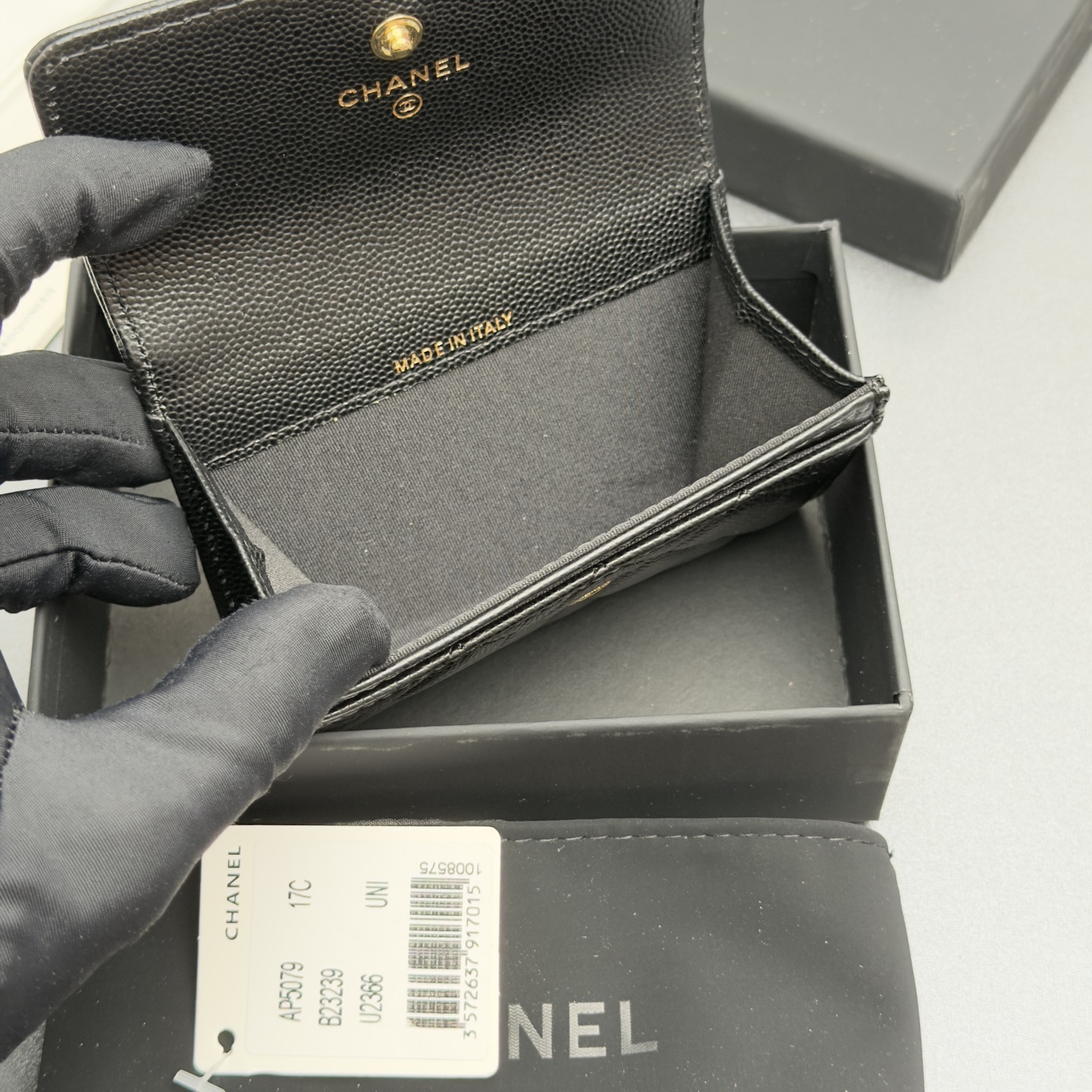 [Chanel] 샤넬 26SS 캐비어 멀티 젬스톤 카드 홀더 지갑