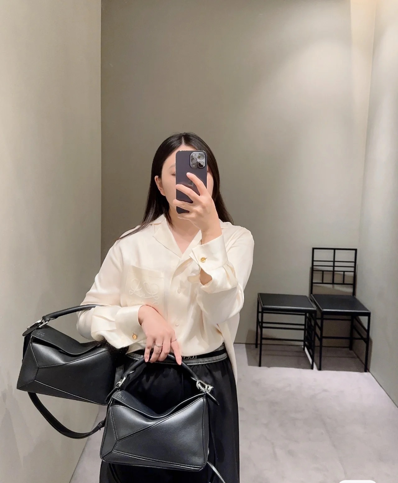 Loewe 로에베 퍼즐 엣지(Puzzle Edge) 스몰 핸드백 가방